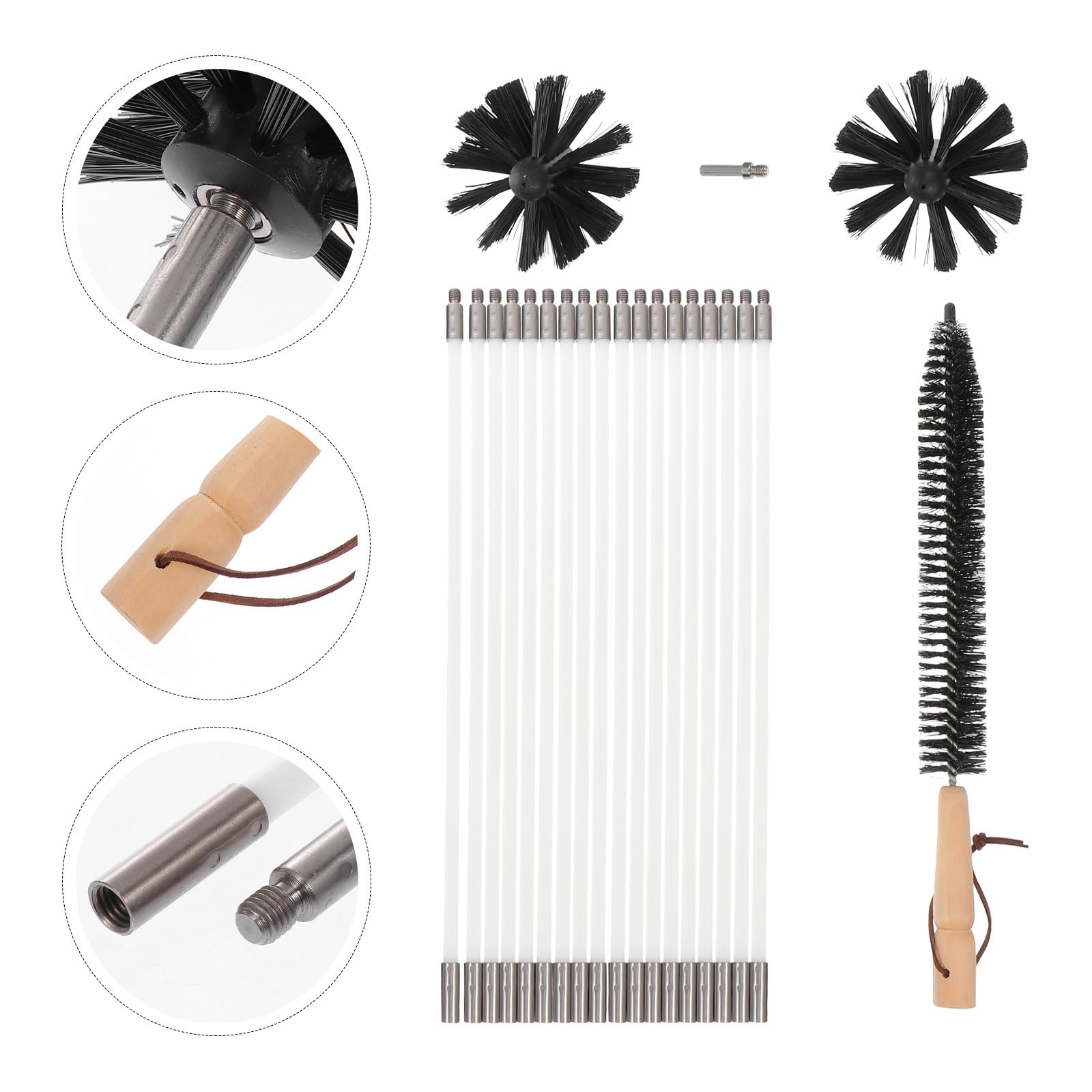Schornsteinreinigungsbürste mit Flexiblem Gewinde aus Nylon und Trocknerinnenreinigung als Lüftungskanal und Trocknerentlüftungsbürste für Kamin