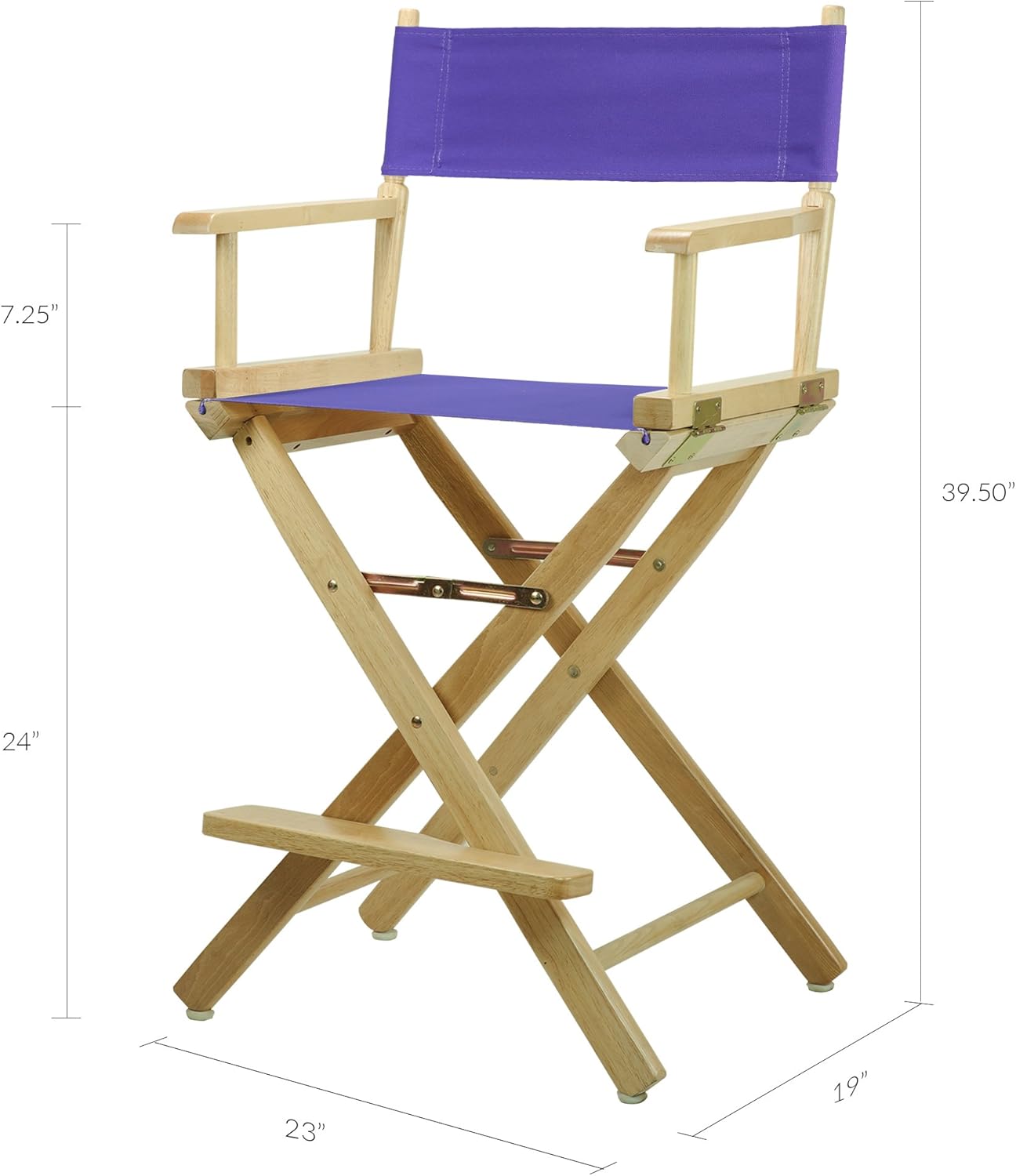 Casual Home 220-00/021-41 Director Chair 24" - Counter Height Natural Frame/Purple Canvas