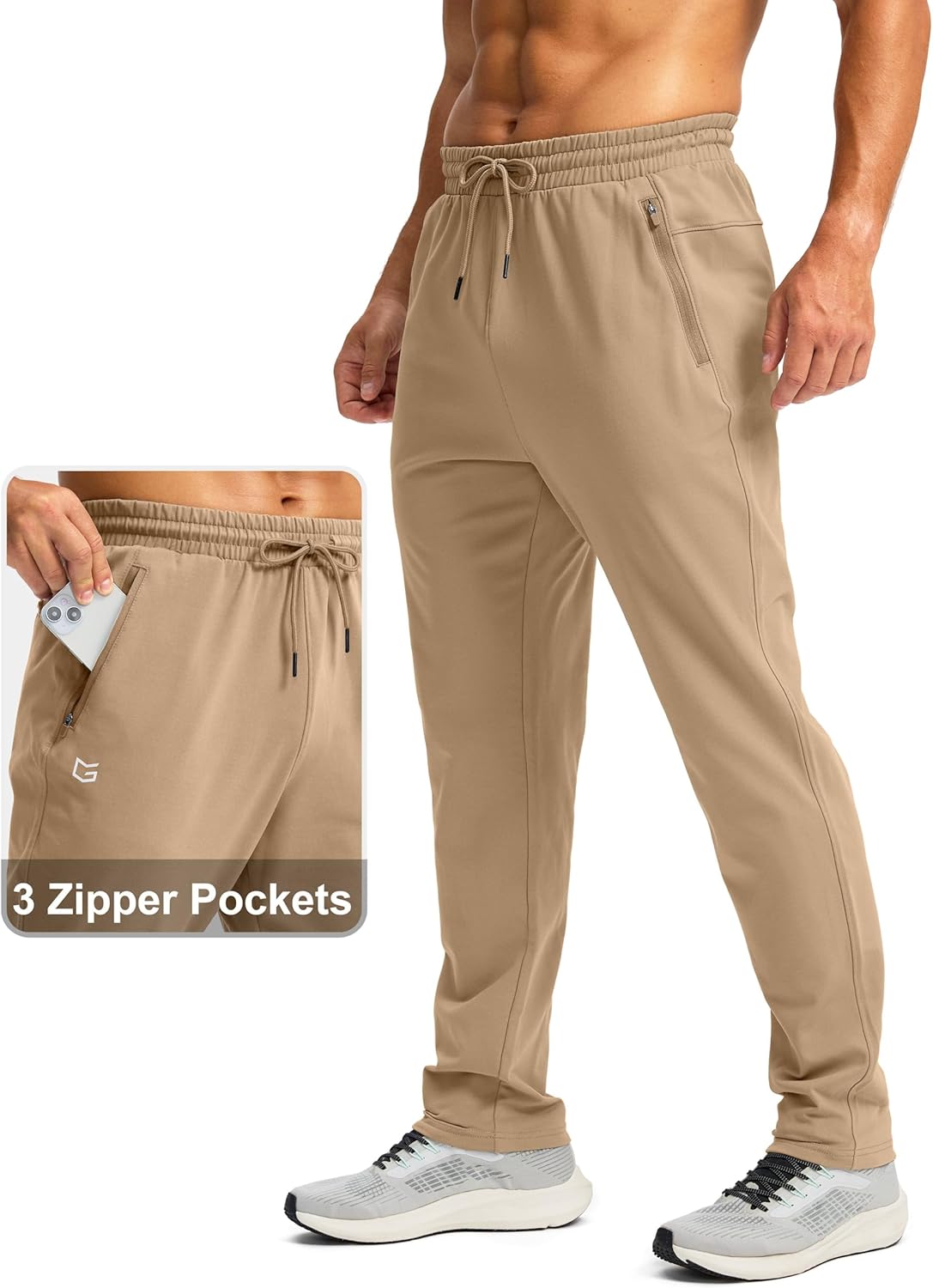 G Gradual Men's Fleece Lined Winter Pants with 3 Zipper Pockets Warm Athletic Joggers Workout Running Sweatpants for Men - Image 4