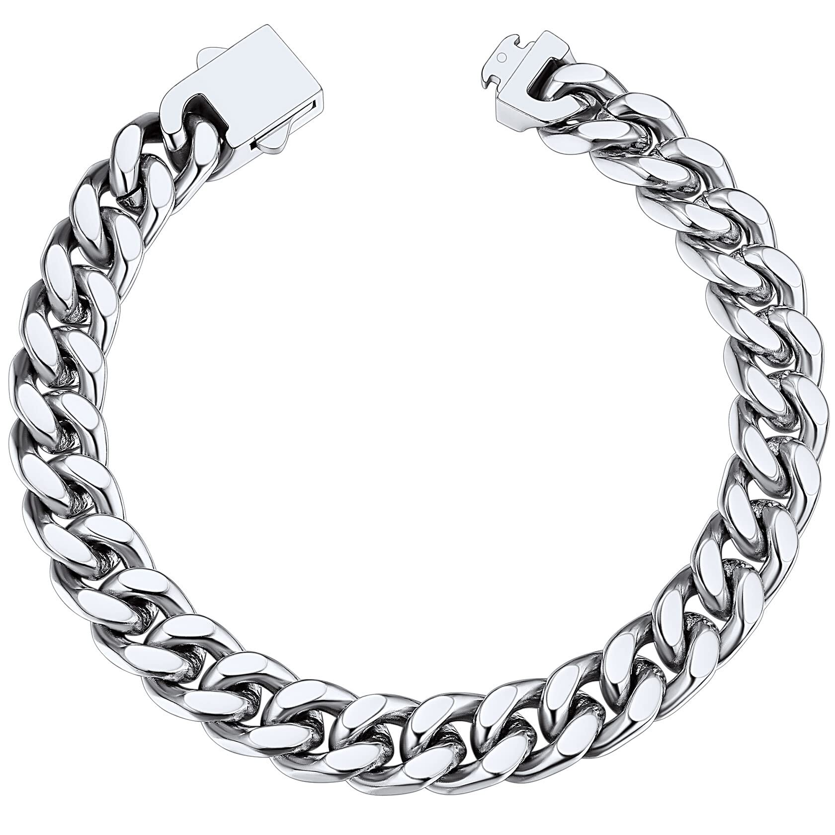 ChainsHouse Armband Herren Edelstahl Panzerarmband für Herren & Damen Silber/Schwarz/Gold 5/7/9/12MM 19/21/23CM