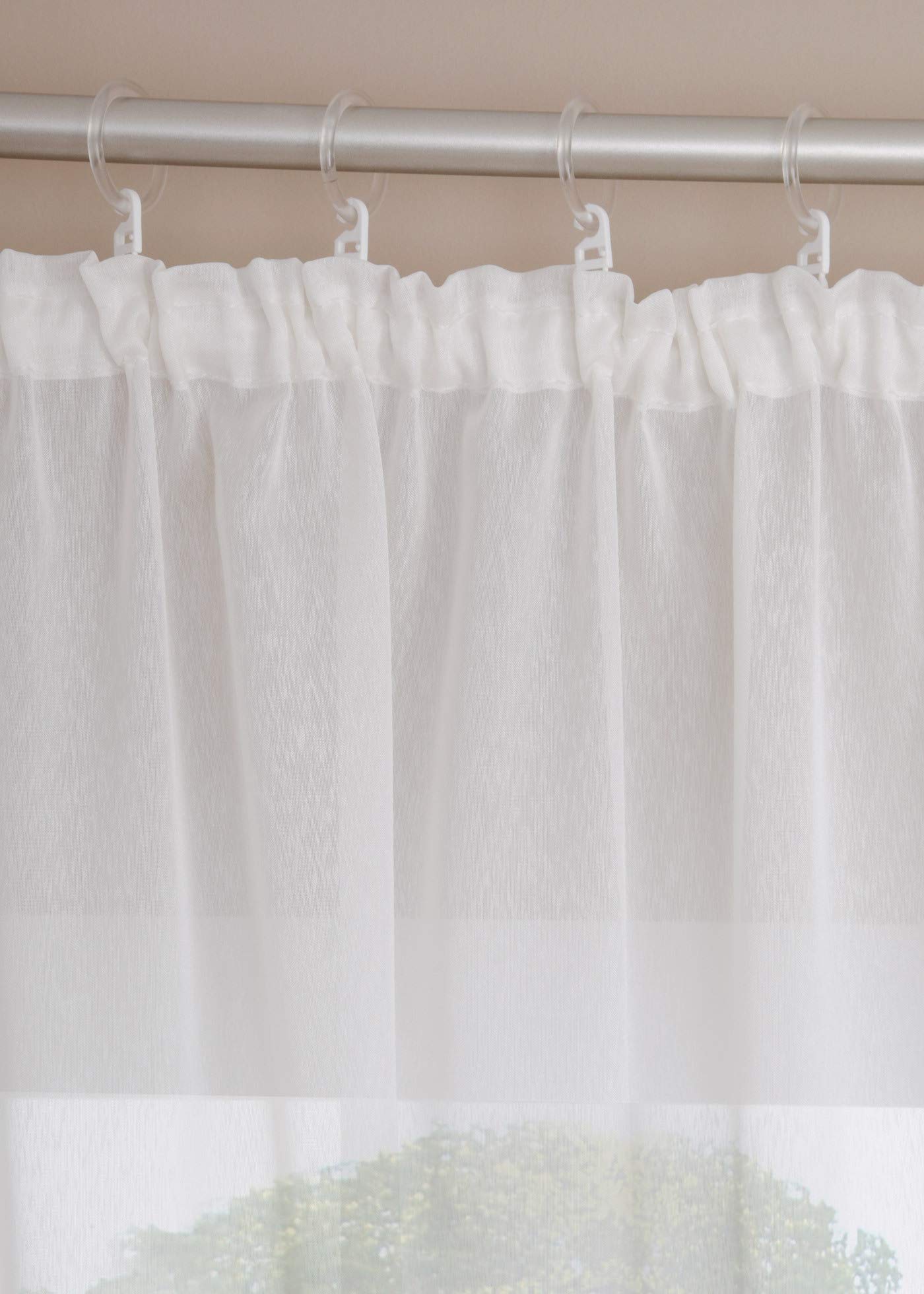 deco home | Gardinen Store Voile Vorhang mit Kräuselband, transparent Creme, in verschiedenen Größen | 450 x 260 cm