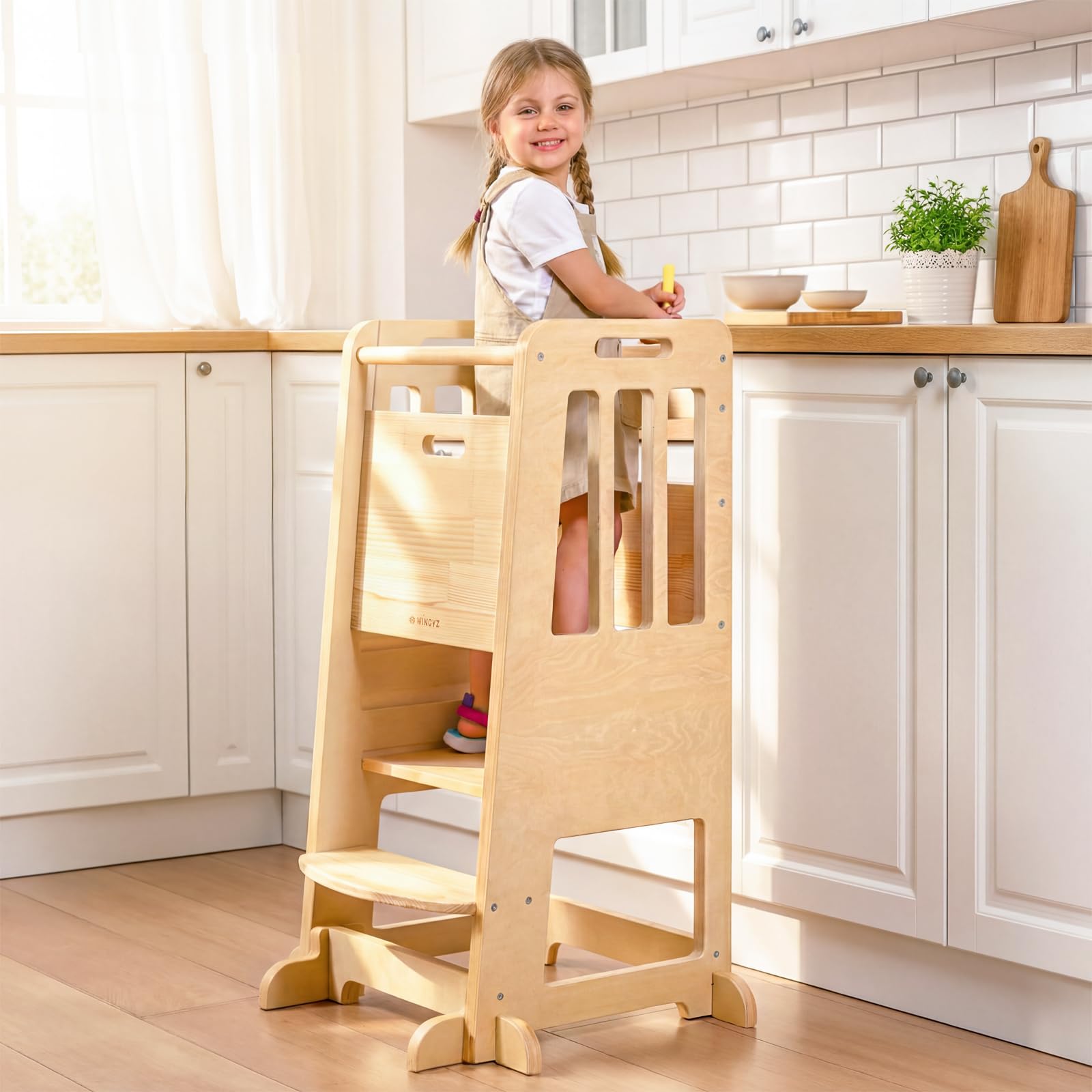 WINGYZ Toddler Tower, Kids Learning Stool Helper with Anti-Tip Design