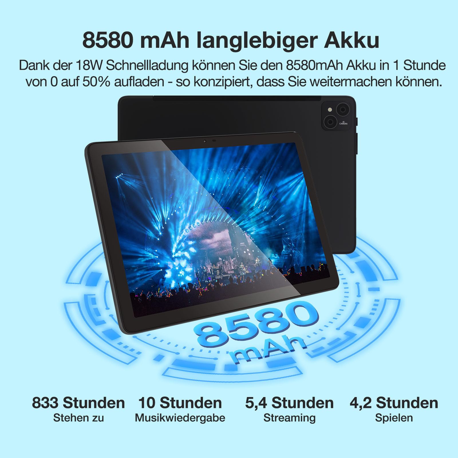 DOOGEE T10 PRO Tablet 10 Inch, 15GB RAM + 256GB ROM (1TB TF), Octa