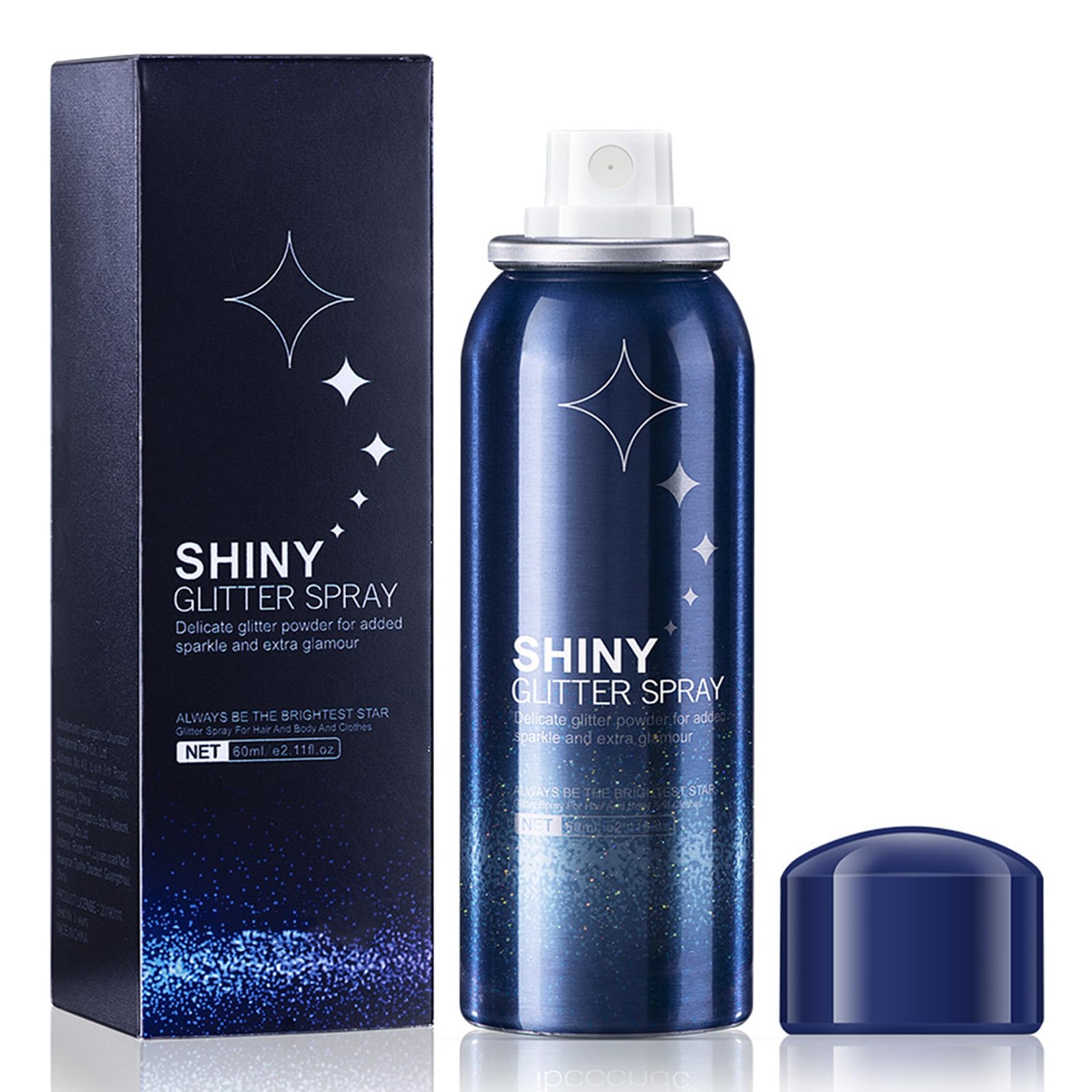 Spray glitterato, olografico Glow Body Highling Glitter Spray, leggero e duraturo, per corpo e capelli, portatile, per Halloween e feste di carnevale