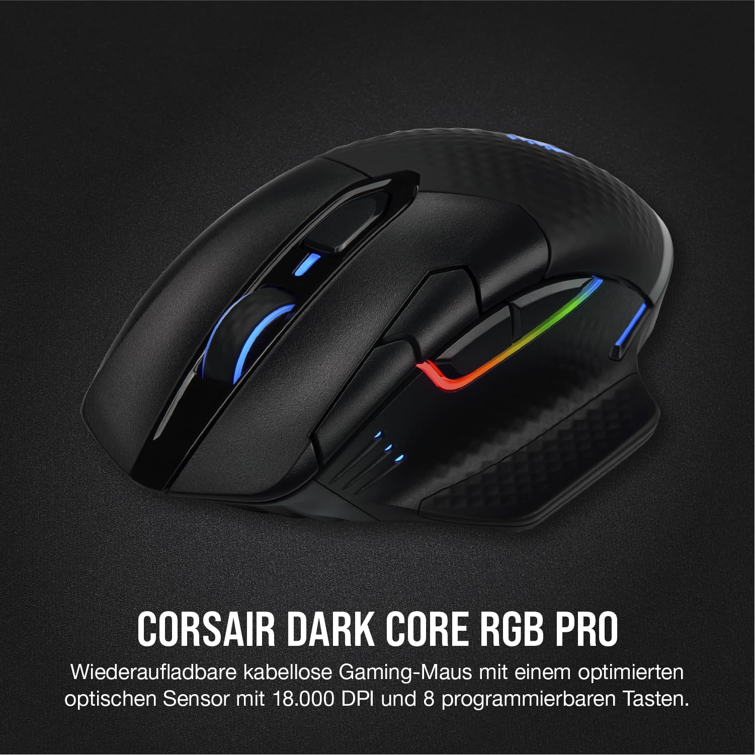 Corsair Dark CORE RGB PRO Wireless Gaming Maus Schwarz