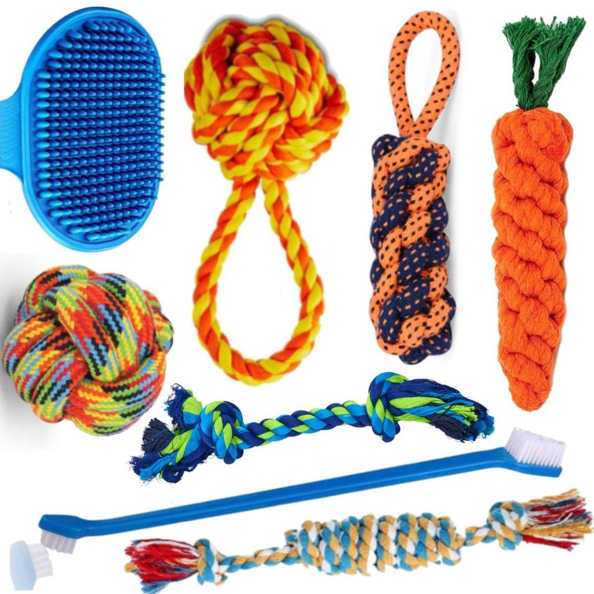 Hear Doggy Dog Chew Rope Puppy Teething Toys, Pet Bone, Glove, Tooth Brush Pack of 8 for Dogs Accessories pet Toys Dog teether Toy for Small and Medium Dogs Puppies - Color May Vary (B0CCRDMCMX) Amazon Price History, Amazon Price Tracker