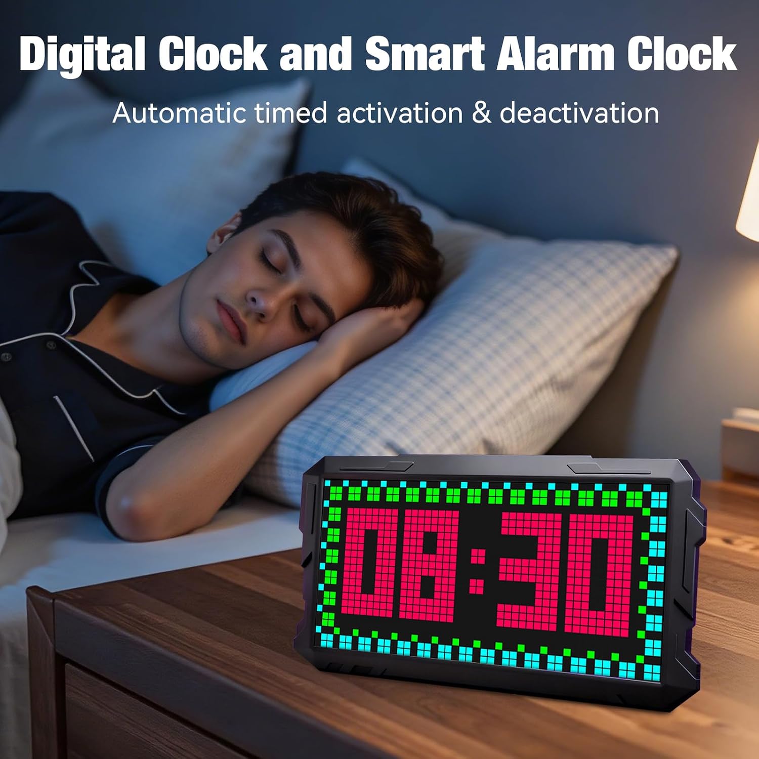 Pixel Art Digital Picture Frame, 24x48 Smart Bluetooth Pixel Display, Programmable RGBIC LED Display with APP Control, Clock Alarm & Message Board, Perfect for Game Room, Bedside, or Desk Decor