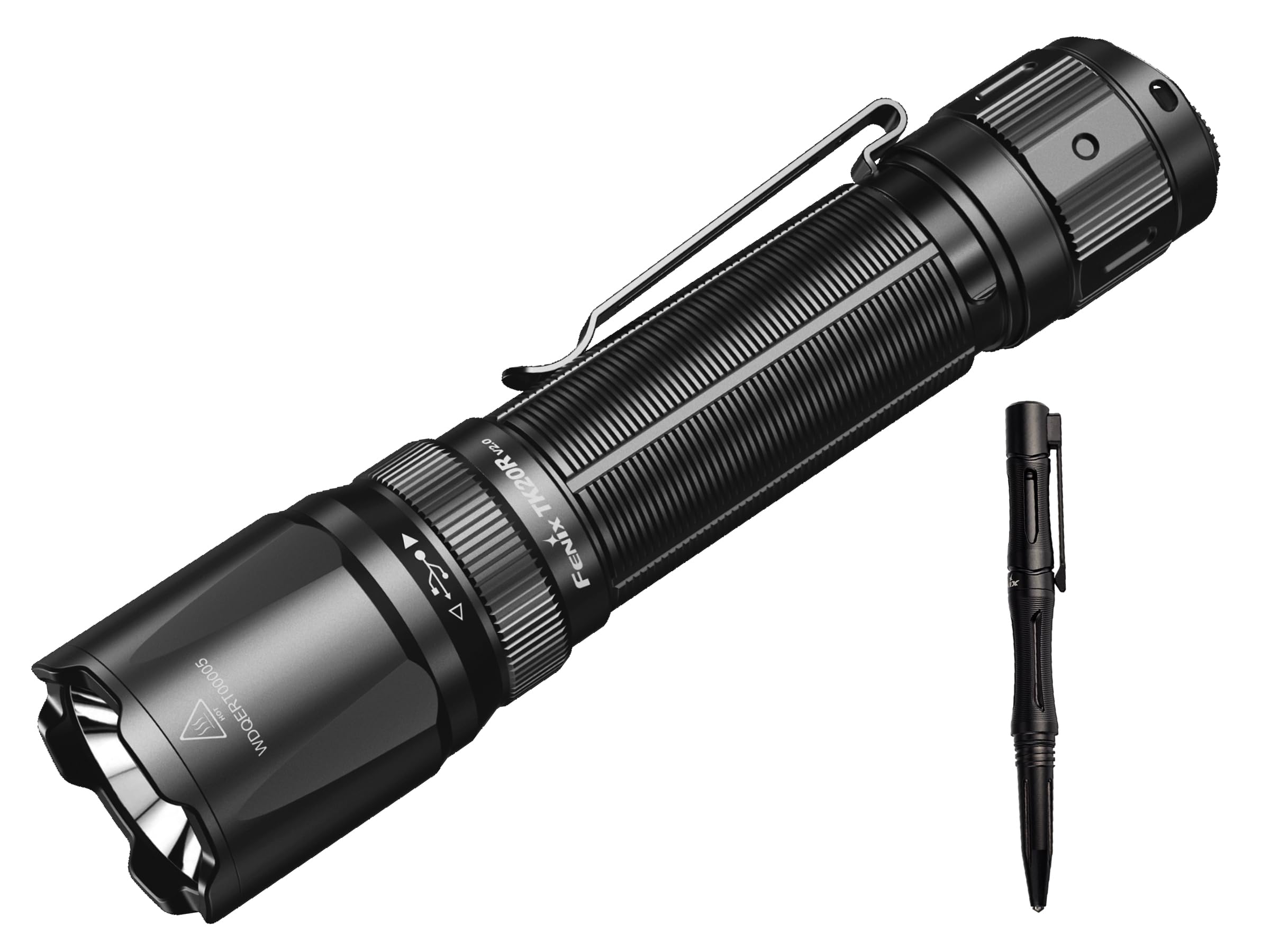 Fenix TK20R V2.0 LED Taktische Taschenlampe Set mit T5,3000 Lumen Extrem Hell,USB-C Wiederaufladbar,475M,IP68 Wasserdicht Aufladbar Lampe,Stroboskop,EDC Tragbare Outdoor Camping Survival Jagd Angeln