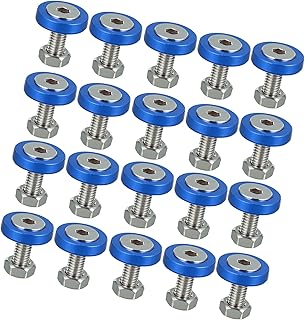 Juego de 20 tuercas de perno para guardabarros de motocicleta, color azul, piezas automotrices