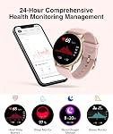 Montres intelligentes pour les femmes - Montre de fitness avec écran tactile 1,32'', compteur d'étape, SpO2 Moniteur de sommeil de fréquence cardiaque, suivi des activités IP68 Smartwatch étanche pour iOS Android
