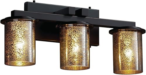 justice design group fsn-877310-mror-crom Fusion Collection Dakota 3-Light straight-bar Barra de baño