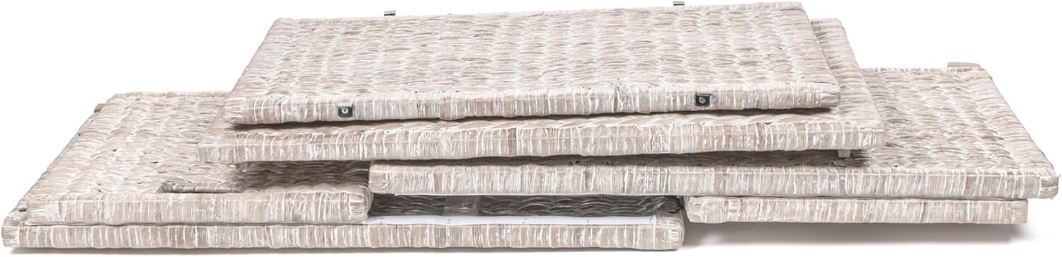 happimess HPM9005C Anada 30" Handwoven Wicker Weave Storage Trunk, White Wash, Collapsible for flat storage, for Office, Dorm Room, Entryway, Bedroom, Dining Room