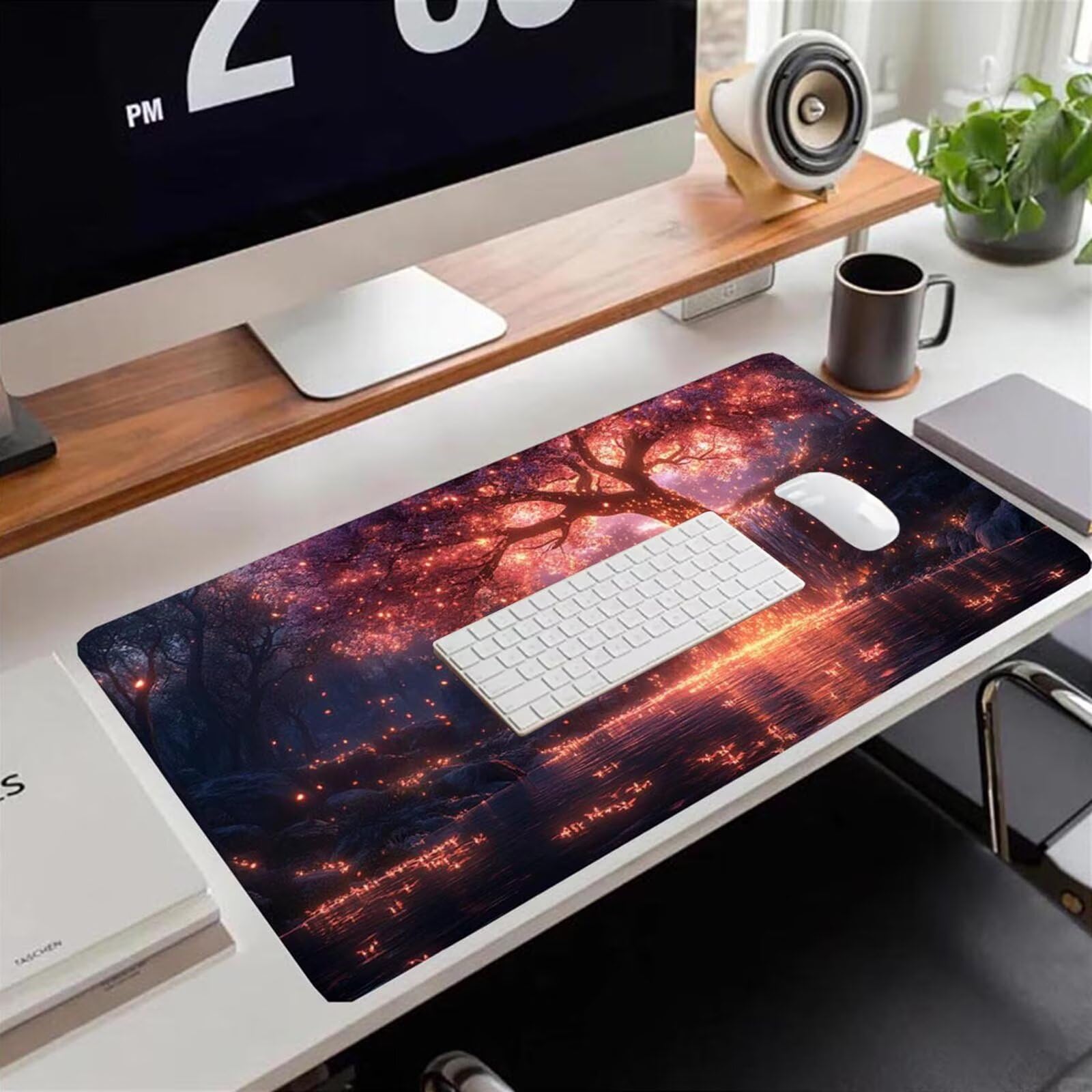 Gamingowa podkładka pod mysz 1200 x 600 x 3 mm, XXL, wodoszczelna, odporna na ścieranie, ze zszytymi krawędziami, kolorowa podkładka na biurko, poprawia prędkość i precyzję, do komputera, laptopa