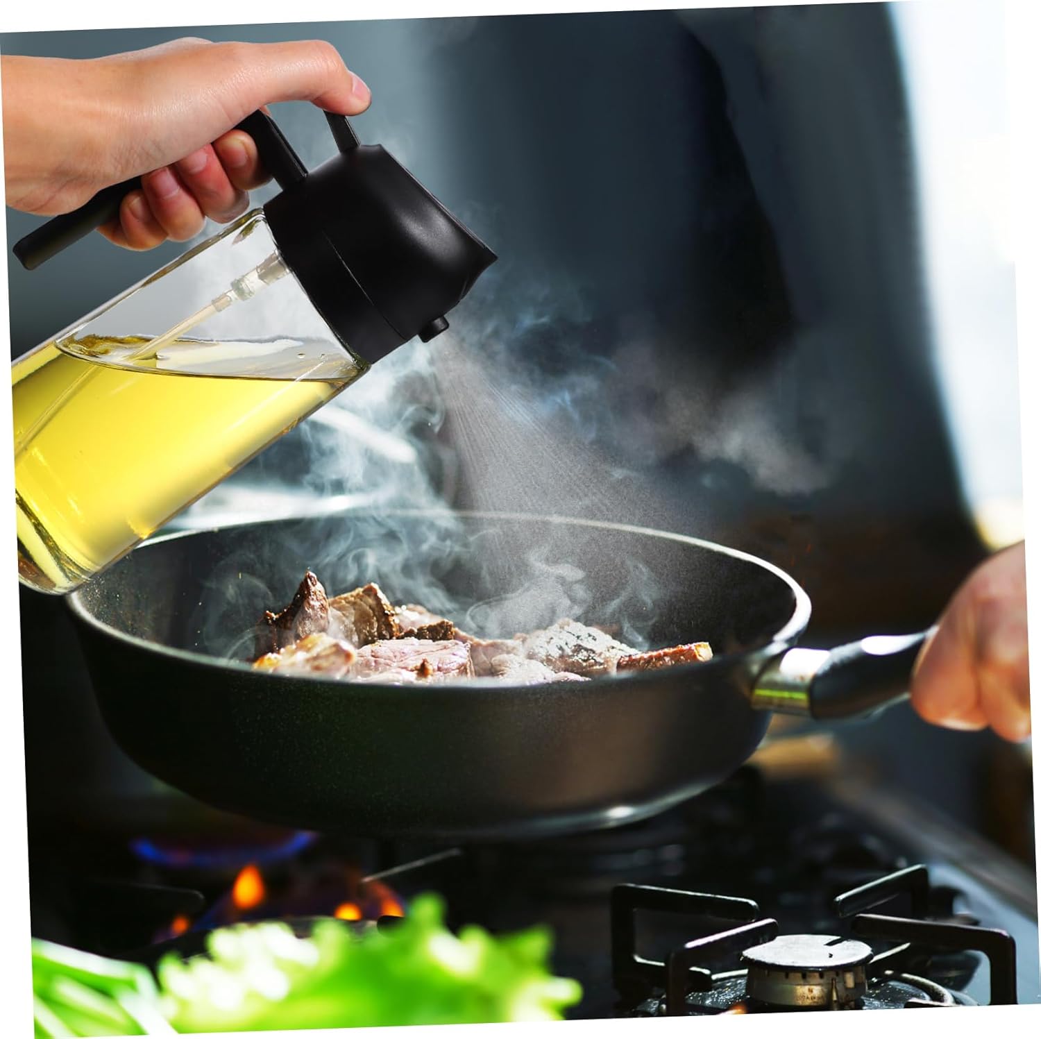 3pcs Olive Oil Dispenser Bottle Sprayer Measuring Oil Dispenser for Cooking Bbq and Salad Wide Mouth Opening Suitable for Home and Outdoor Use