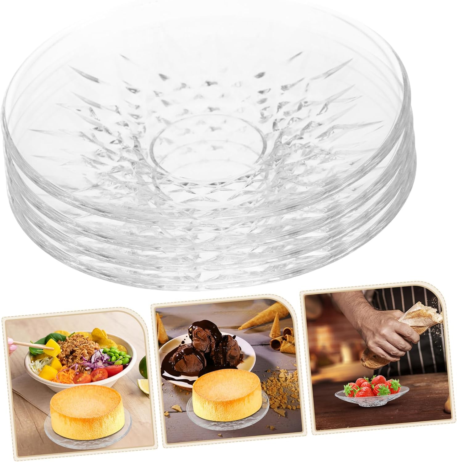 4Pcs Glass Round Saucers Practical Condiment Bowls for Tea Coffee and Snacks Kitchen Dishes for Dipping Sauces and Seasoning Easy to Clean and Versatile Design