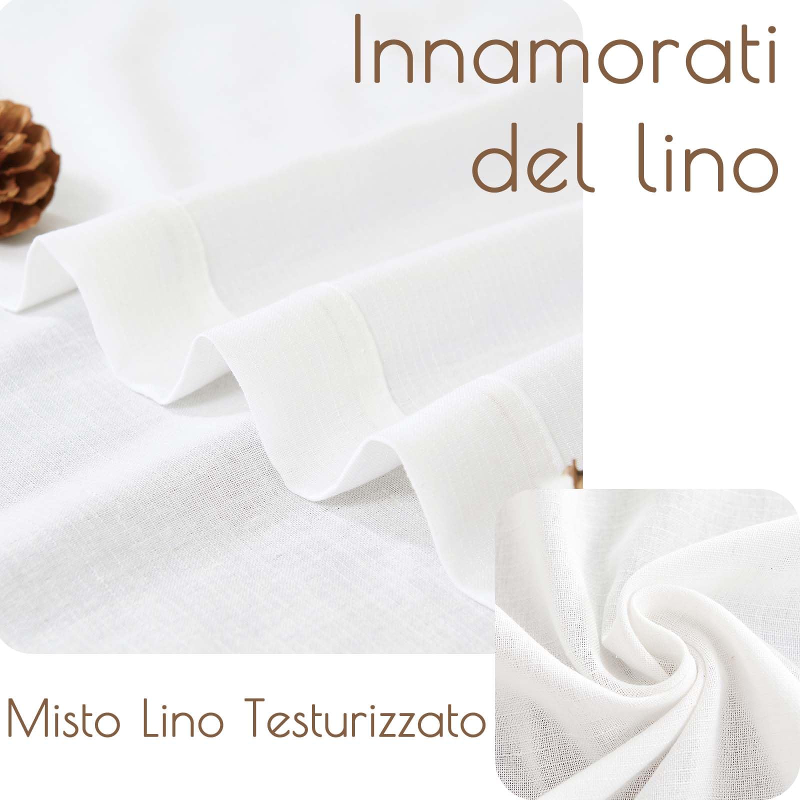 Tende da caffè in lino semitrasparente - Non richiede foratura