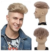 Vista 15 de H&Bwig Extensiones de cabello corto para hombre, extensiones de cabello marrón con pinzas para cubrir el cabello de pérdida blanca