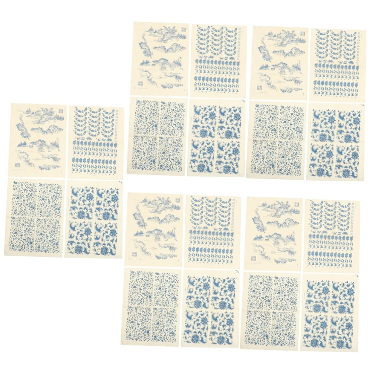 20feuilles Papier De Transfert Chic pour Décalcomanies De Pottery De Papier sous-glaçure Haute Température pour Décorations
