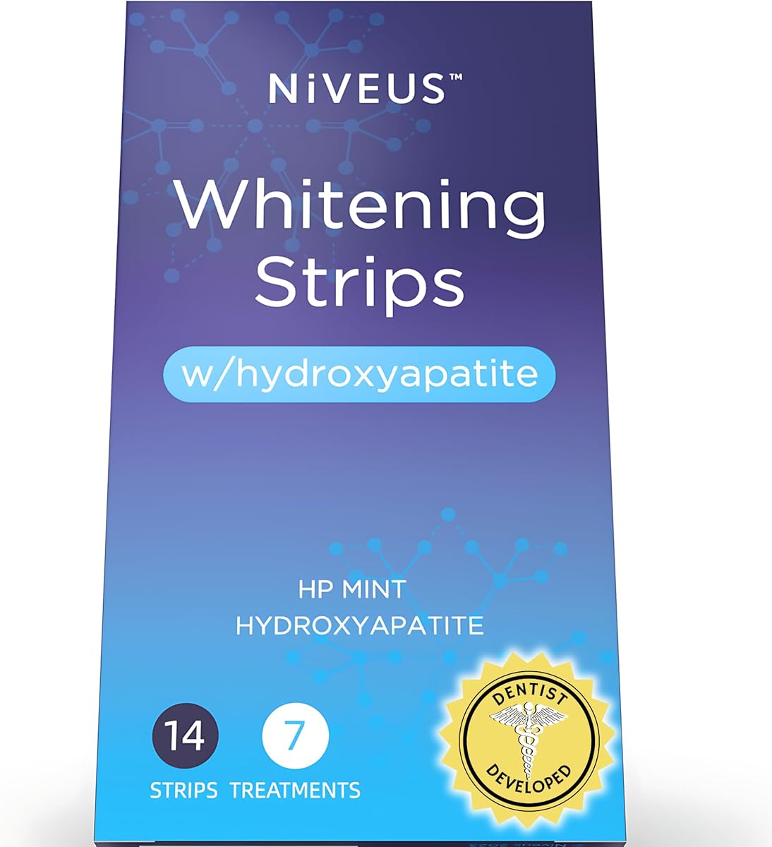 Niveus Teeth Whitening Strips – Sensitive Whitening Strips, 9% Hydrogen Peroxide with Hydroxyapatite to Reduce Sensitivity and Protect Enamel – 14 Strips Mint (1 Count (Pack of 7))
