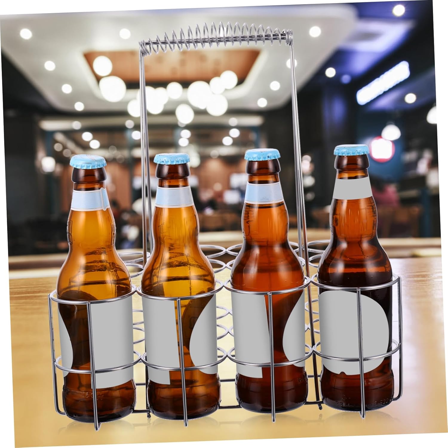 1pc Craft Beer Holder Sturdy Design Bottle Metal Beer Rack Portable Organizer for Bbqs and Parties for Home and Outdoor Use