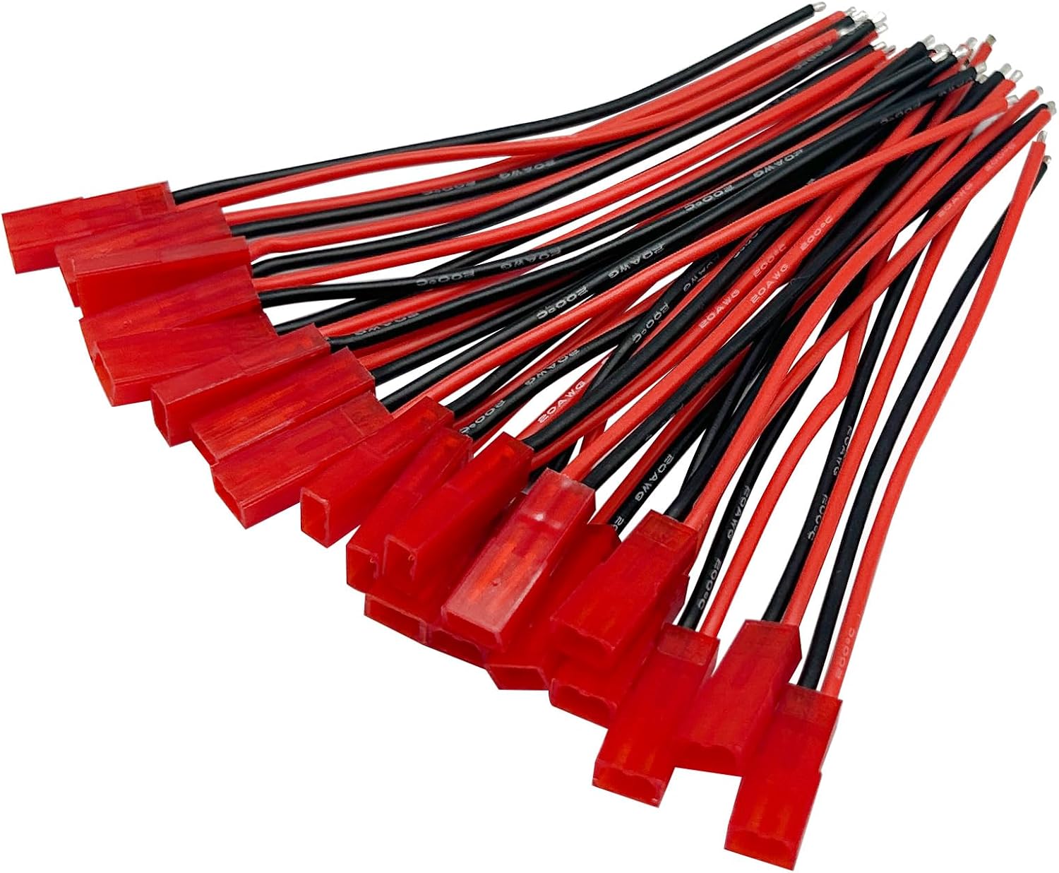 20Pairs 100mm 20AWG Male Female Connector JST Plug Cable for RC BEC Battery Helicopter DIY FPV Drone Quadcopter