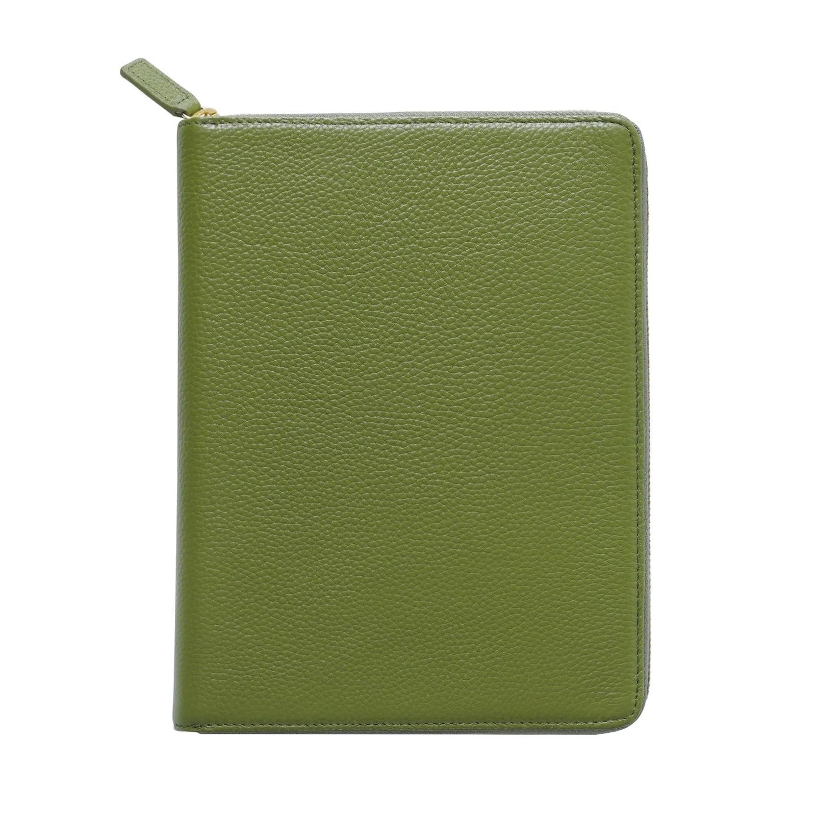 A5-Abdeckung mit Reißverschluss und oberer Tasche, Planer, Notizbuch, Organizer, Agenda, Tagebuch, Tagebuch(Pebbled Olive)