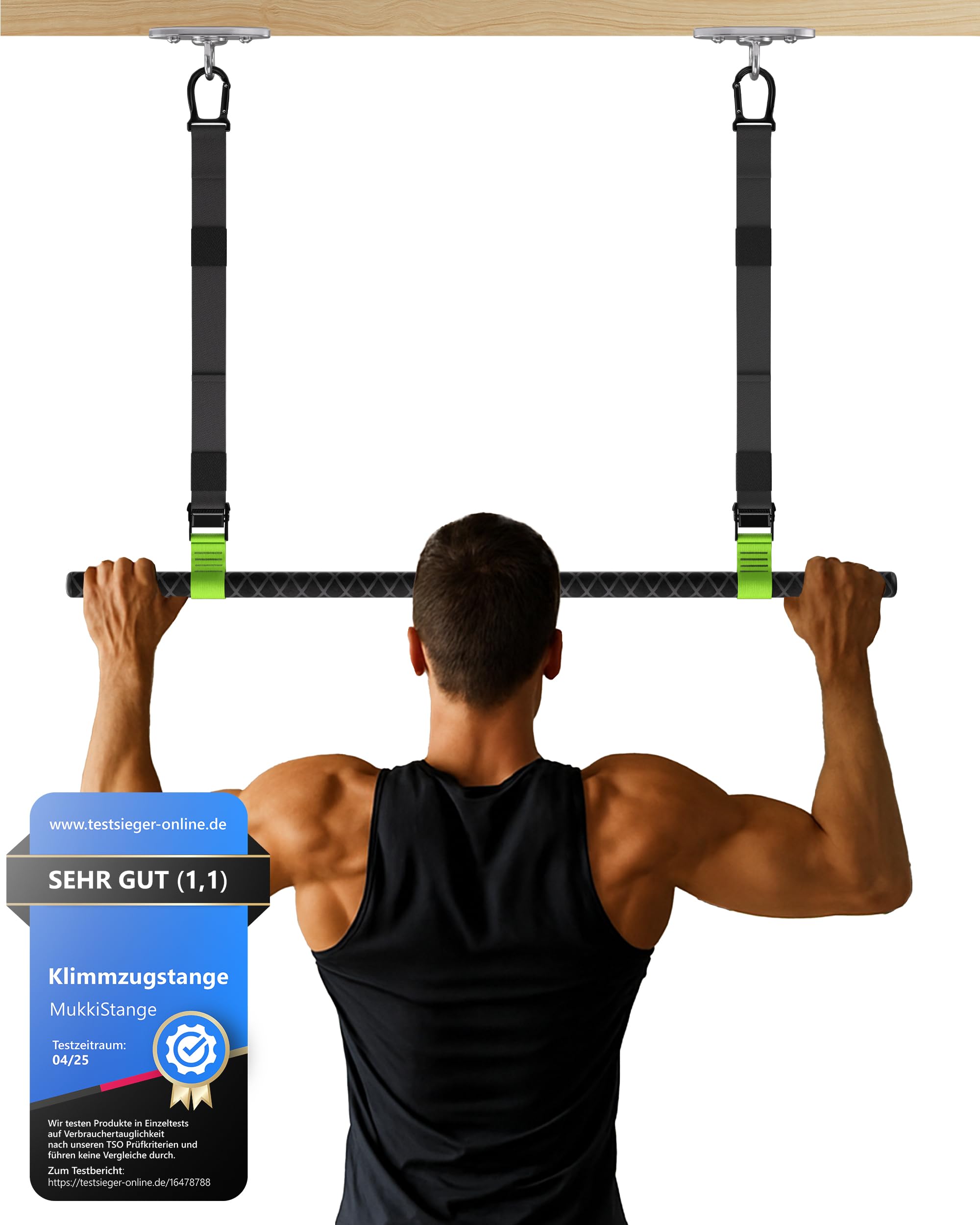 MUKKISTANGE Barre de traction au plafond - Amovible, réglable en hauteur et rangeable, super adhérente, montage au plafond avec espace pour les jambes, qualité supérieure développée et testée en MUKKISTANGE Barre de traction au plafond - Amovible, réglable en hauteur et rangeable, super adhérente, montage au plafond avec espace pour les jambes, qualité supérieure développée et testée en