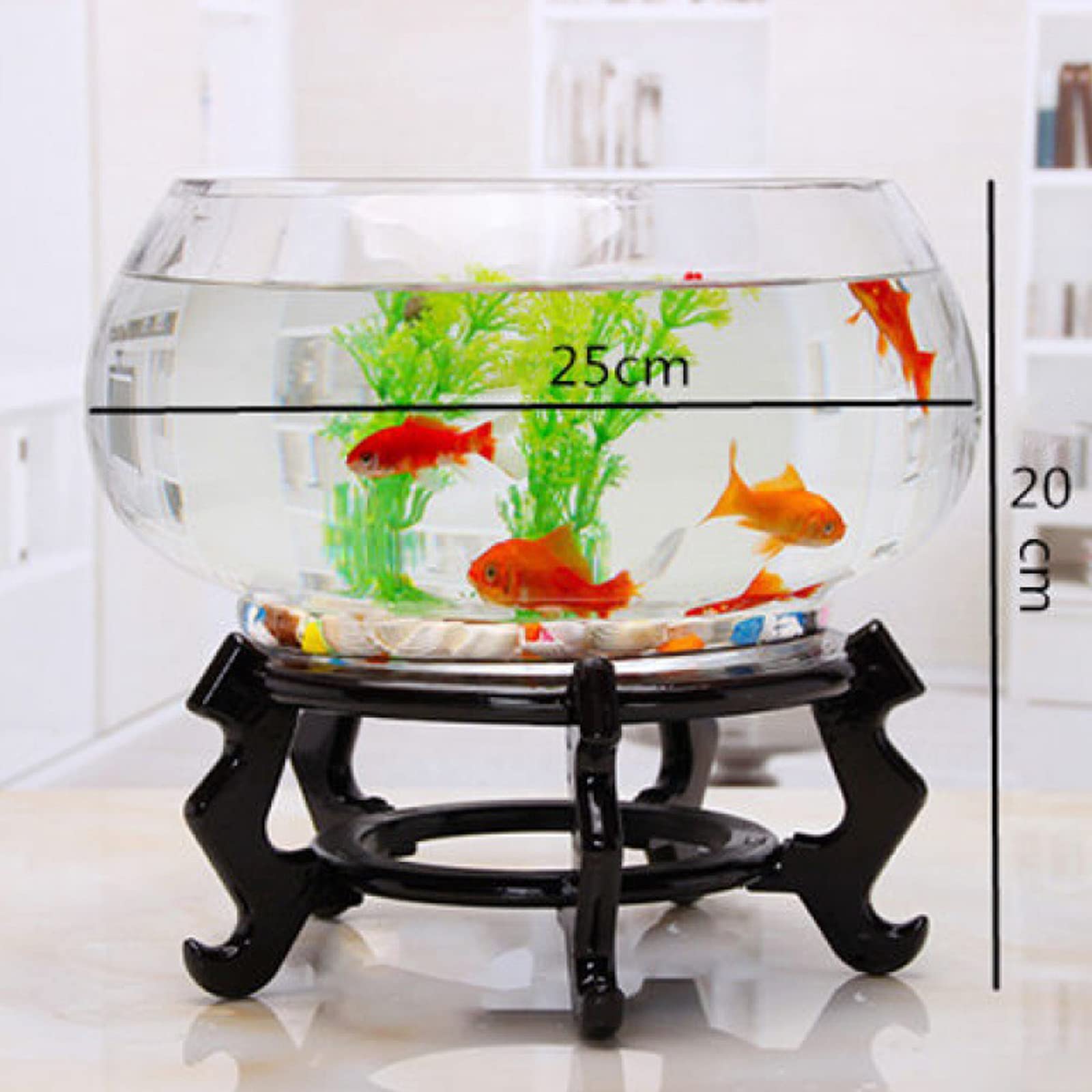 Amazon | 金魚鉢 インテリア アクアリウム 金魚鉢 丸型金魚鉢