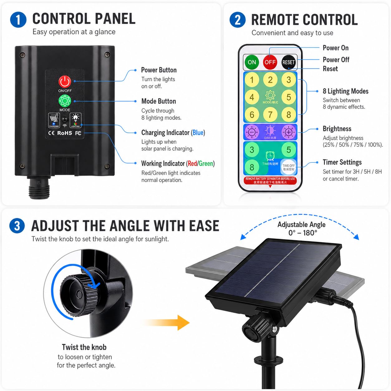Solar Lichterkette Aussen LED Solarlichterkette 20-100M, 8 Modi Lichterketten IP67 Wasserdicht Außen Wetterfest Solar Lichterkette Camping Patio Party Grillen (Kaltweiß,1000 LEDs: 100M)