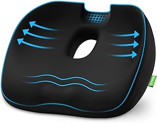 AUVON Sitzkissen Orthopädisch Ergonomisches Hämorrhoiden Sitzkissen mit Loch&U-Form Design, Steißbeinkissen Sitzring Steißbein entlastet & Sitzkomfort erhöht für Bürostuhl Auto Ischias Schwangerschaft