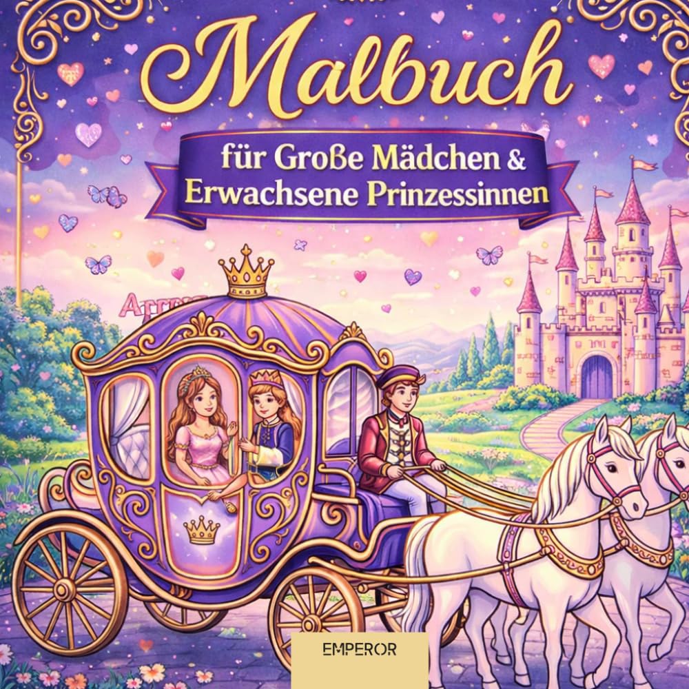 Malbuch für Große Mädchen und Erwachsene Prinzessinnen: Elegante Prinzessinnen & märchenhafte Designs – Entspannendes Ausmalbuch für Frauen und große Mädchen