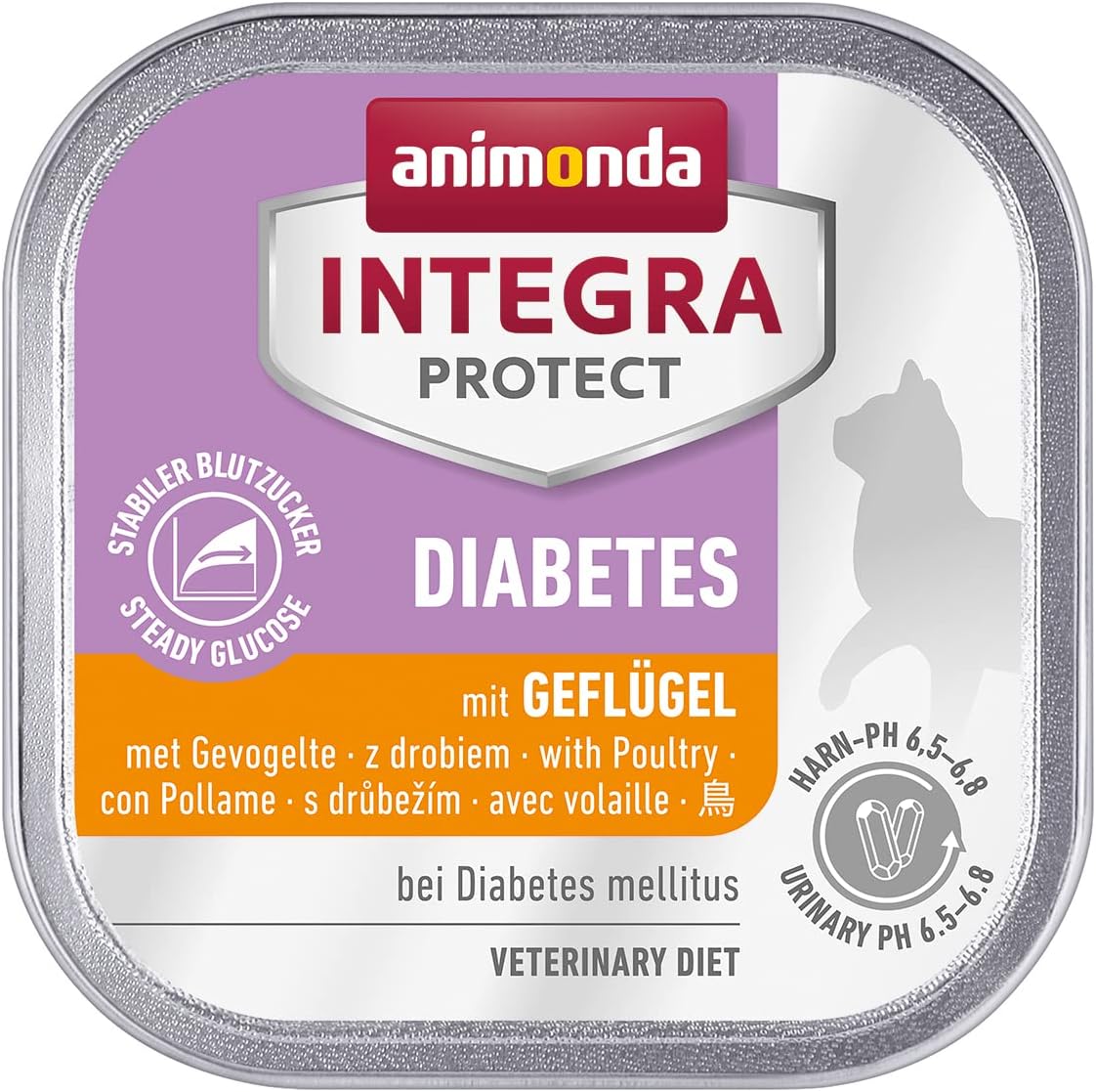 Diabetes cat, diet cat food, wet food for diabetes mellitus, with poultry, 16 x 100g