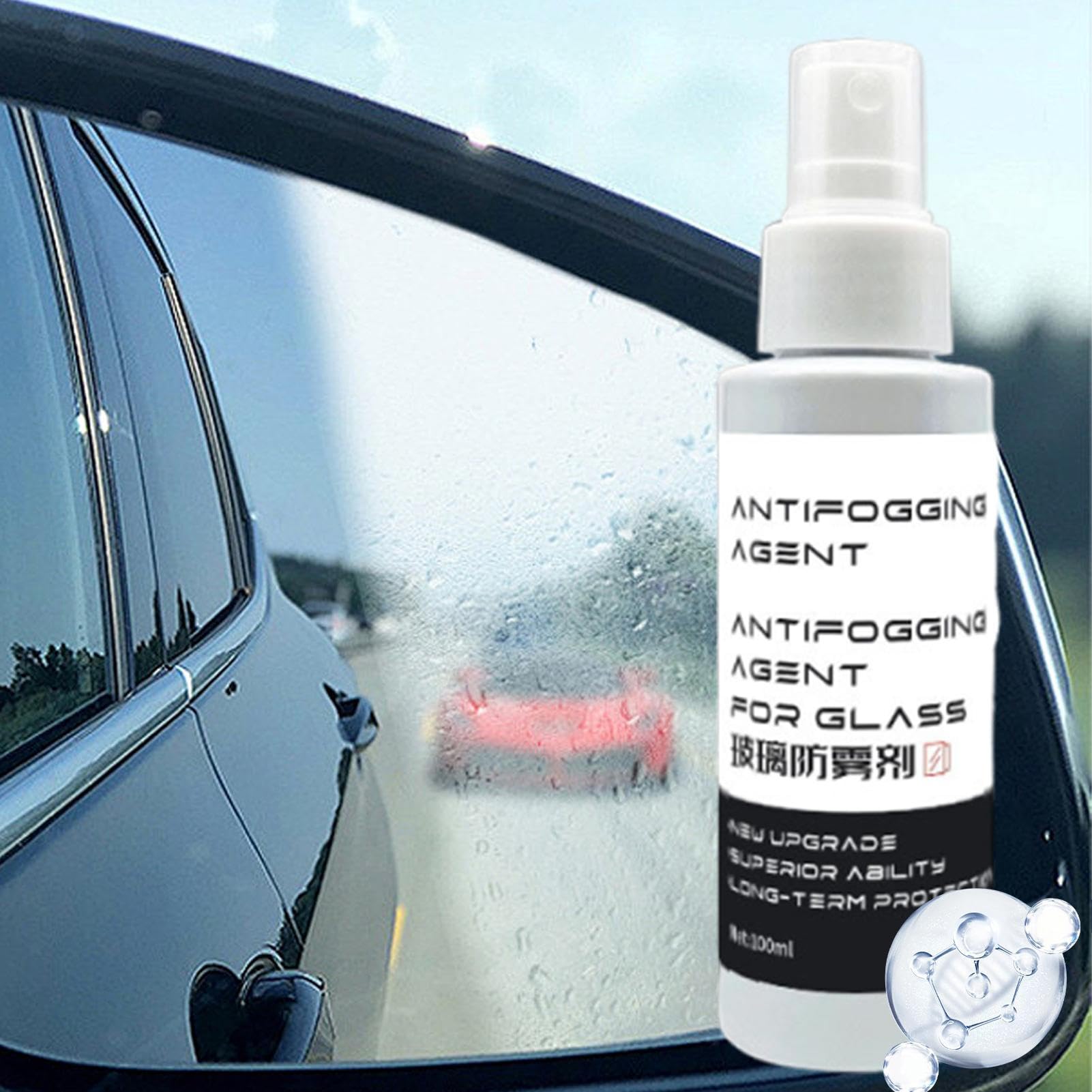 Środek Zapobiegający Parowaniu Szyby,100 ml Niezawodny środek przeciw zamgleniom do szyb samochodowych - Środek czyszczący do szyb i luster usuwający tłusty film,Do pojazdów SUV skuterów samochodów