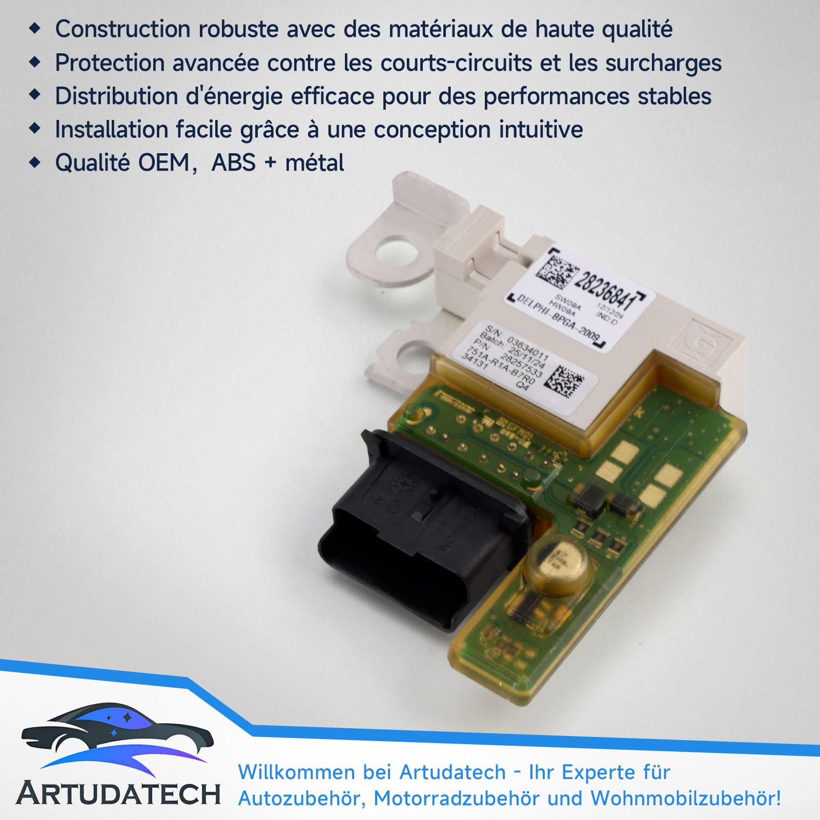 Boîtier De Gestion De Batterie (BSI) Pour Peugeot 3008, 308, 308SW, RCZ (2008-2015) - Réf. 28257533 / 28236841