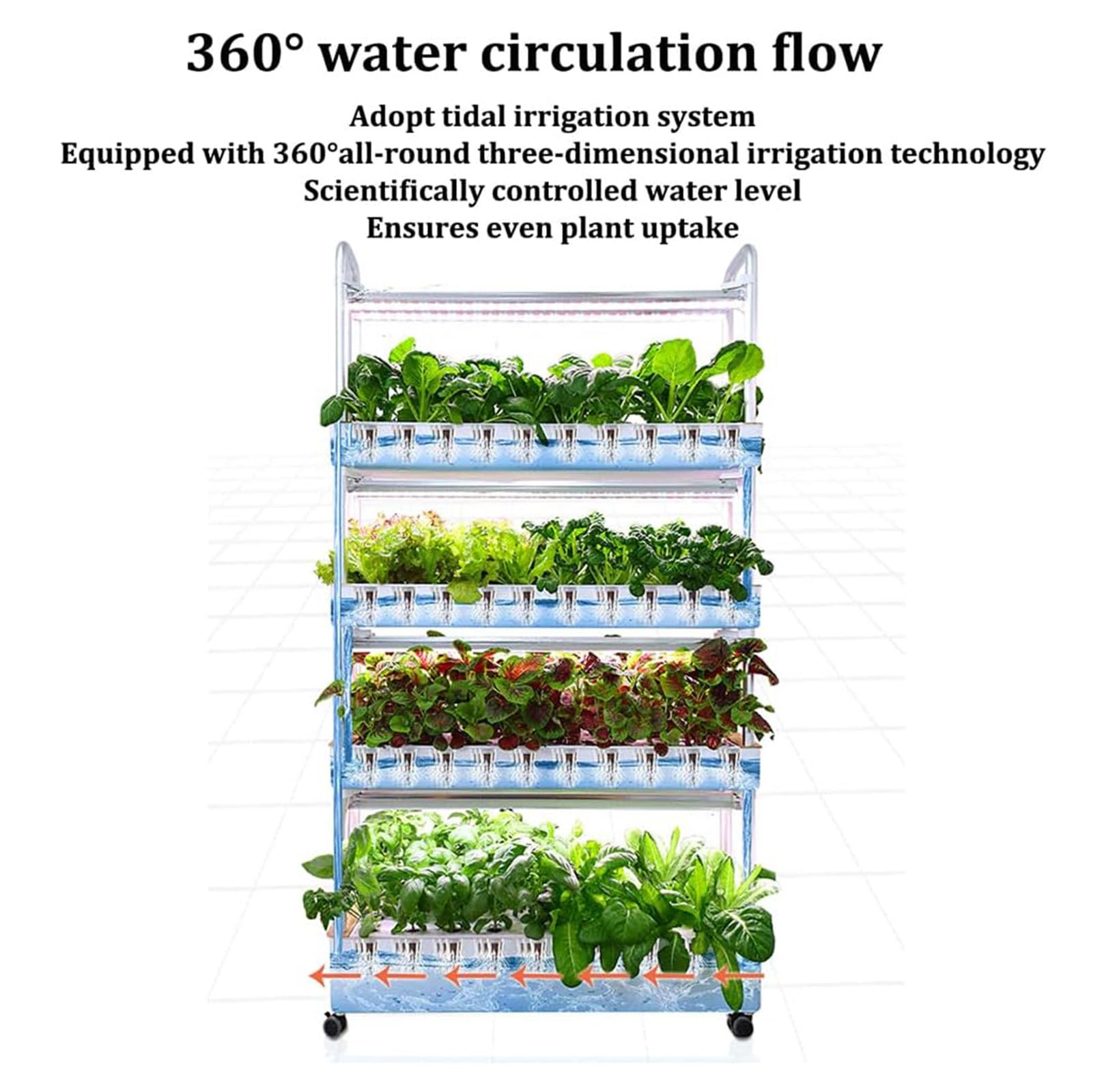 Kit de sistema de cultivo hidropónico con luz LED de crecimiento, configuración de germinación de plantas de jardín interior para el hogar, riego automático, crecimiento hidropónico de verduras y