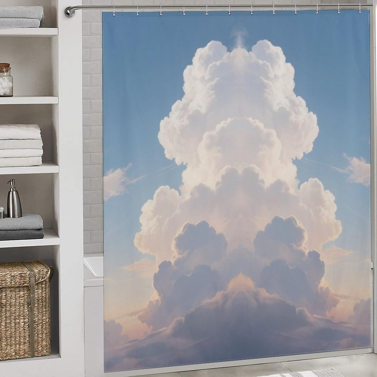 Shower Curtains Fabric Shower Curtain Liner Liner Showers Curtain Dusk Clouds Showers Curtin Opaque for Privacy Protection Water Splash Protection High Aesthetics