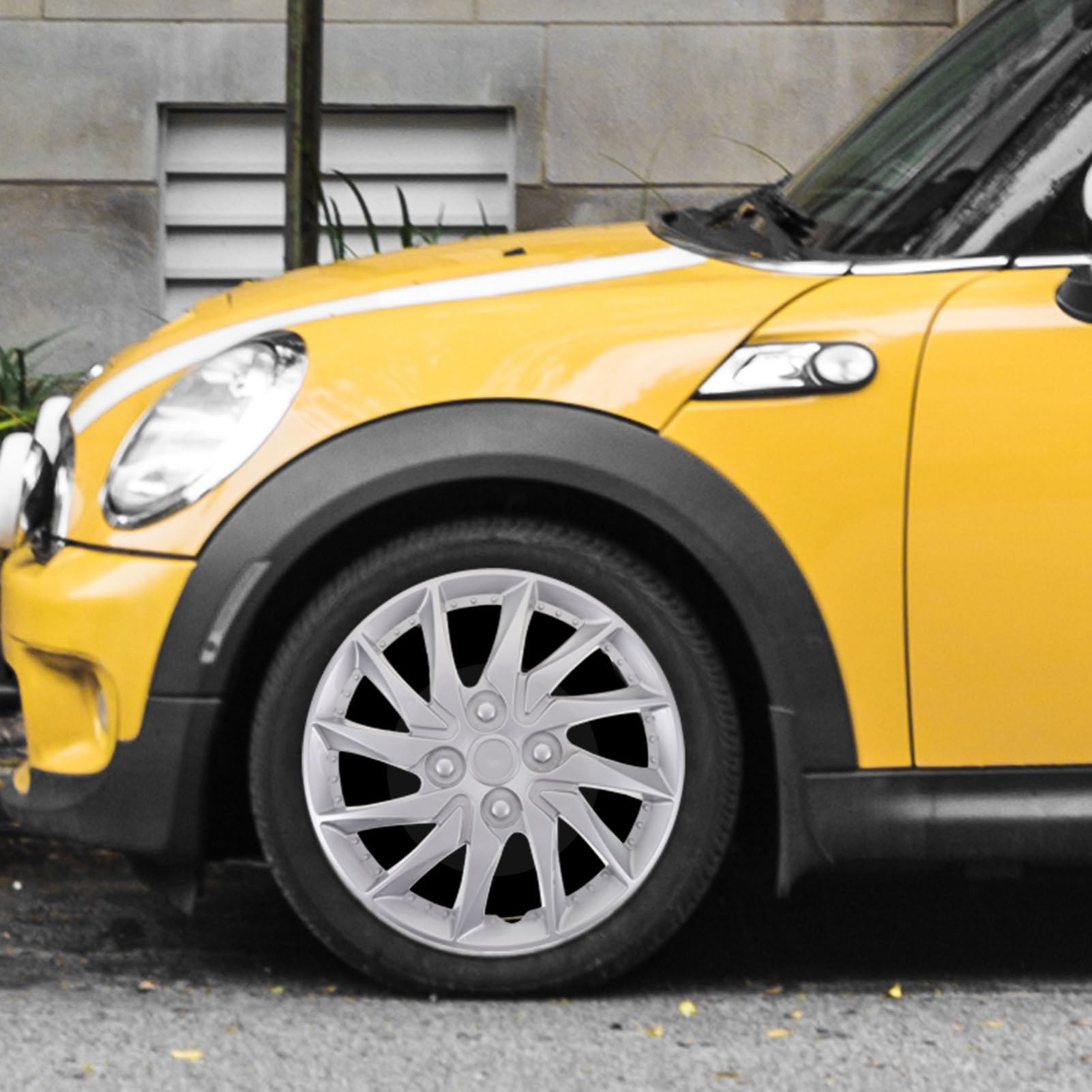 Hemobllo Enjoliveur De Roue Voiture 15 Pouces Argenté Gris