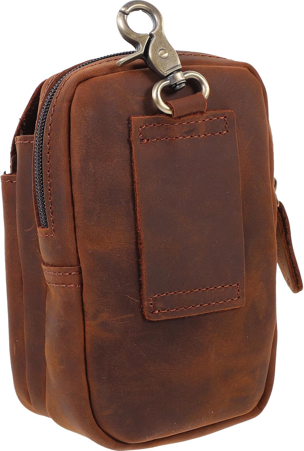 VANZACK Multifunctional Leather Waist Bag for Men, Outdoor Cell Phone Pouch with Anti-Lost Design, Mini Phone Waist Pack Suitable for Hiking, Worksite, and Casual Use