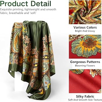 Buy SANNIDHI® 3pcs Satin Head Scarf for Women Stylish Silk Feel