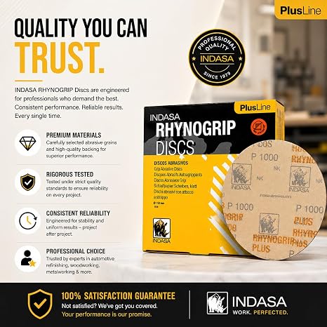 Buy Indasa 6 Rhynogrip Plusline Solid Sanding Discs, 1061 Series 600