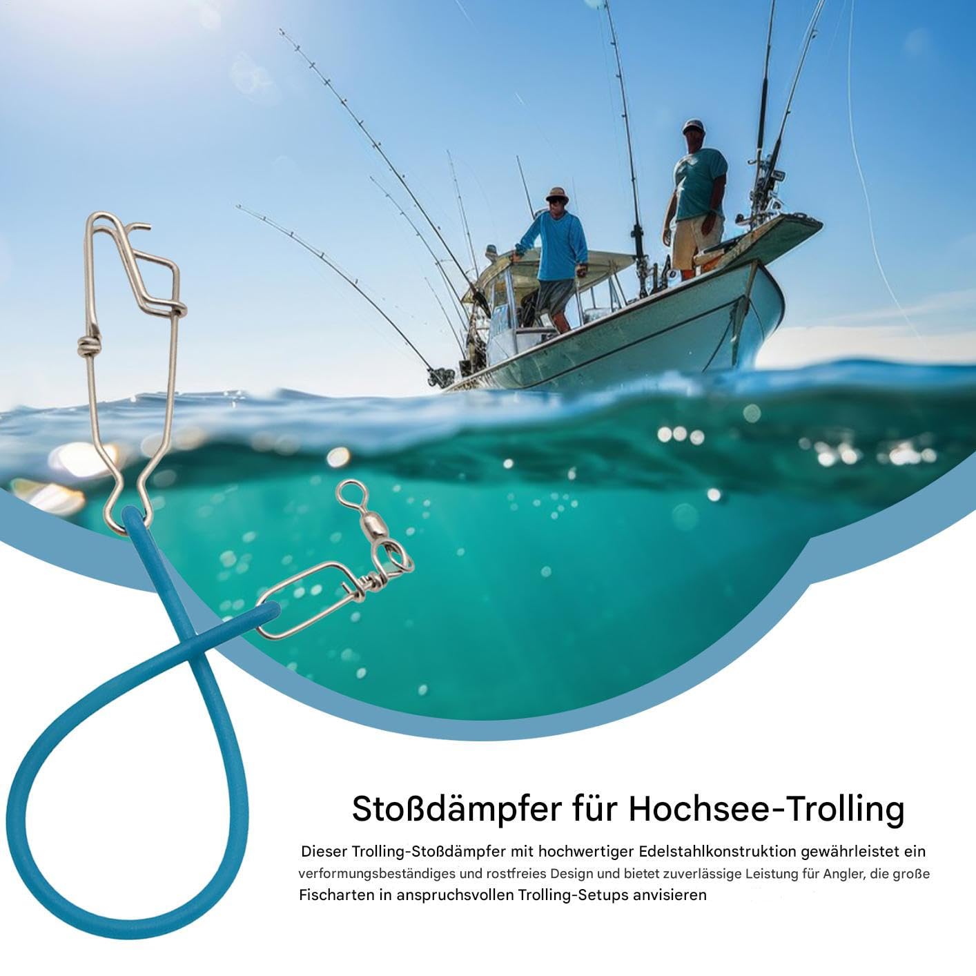 Amortiguador para cañas de Pescar con Remolque, Pesado, con Remolque, para Pesca, Buceo, Surf, Barcos Marinos, Barcos a Motor y Deportes