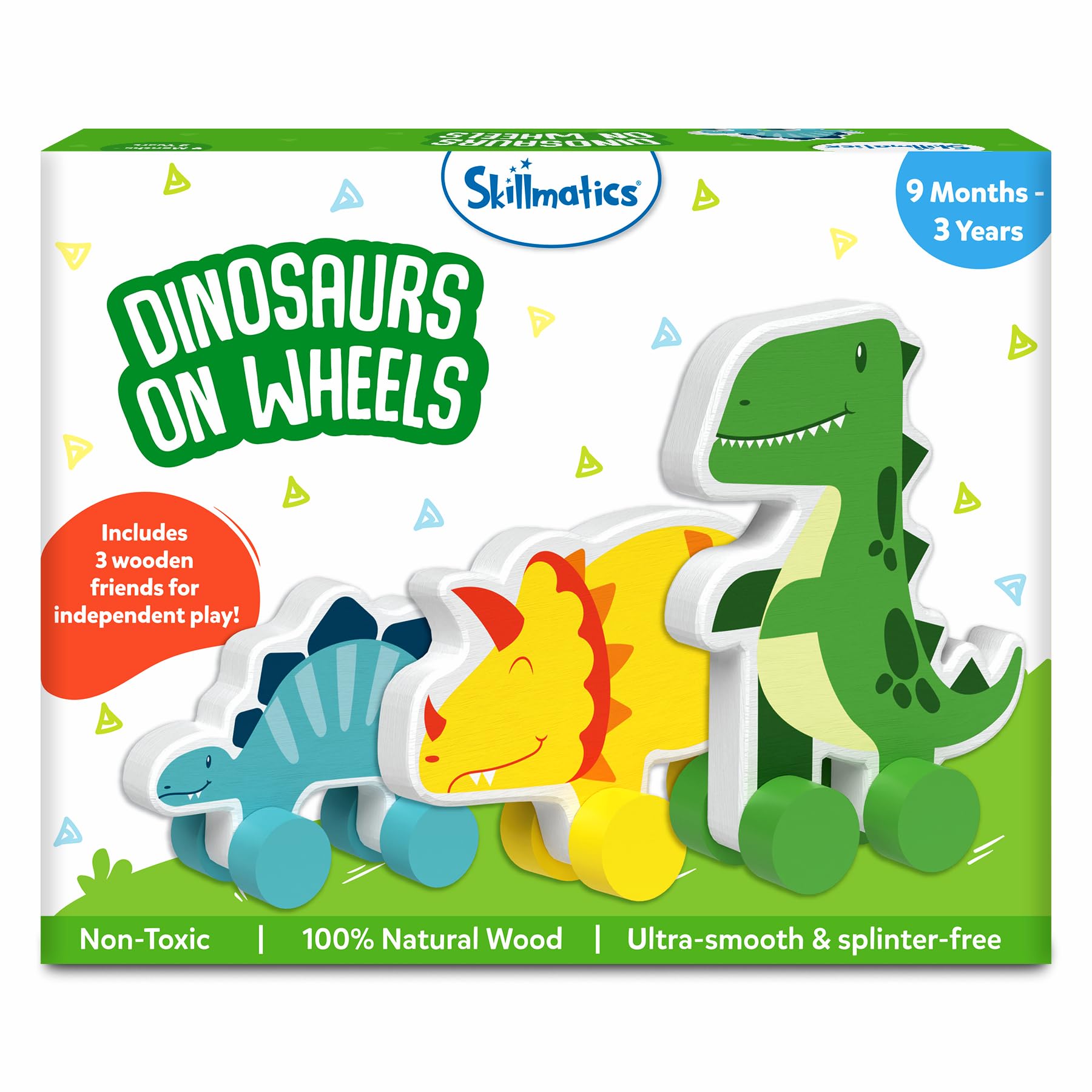 Skillmatics Wooden Dinosaur Toys on Wheels, Imaginative Play for Toddlers, Educational Gifts for Infants 9 Months to 3 Years (B0CZNTFYPB) Amazon Price History, Amazon Price Tracker
