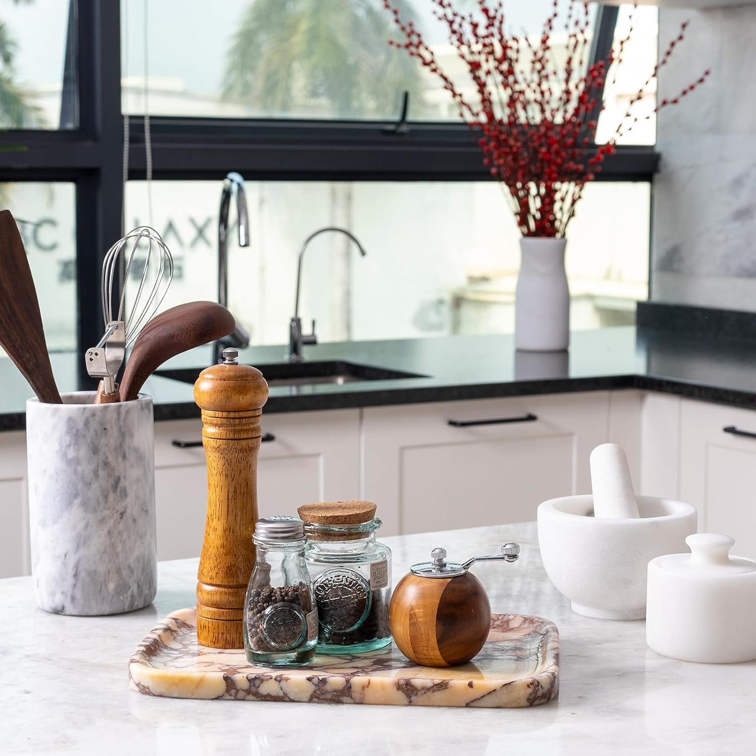 Calacatta Marble Vanity Trays, Marble Bathroom Tray Countertop, Luxury Decorative Dresser Organizer, Purple&White Natural Stone Serving Tray for Kitchen, Perfume, Jewelry Holder Storage - Image 7