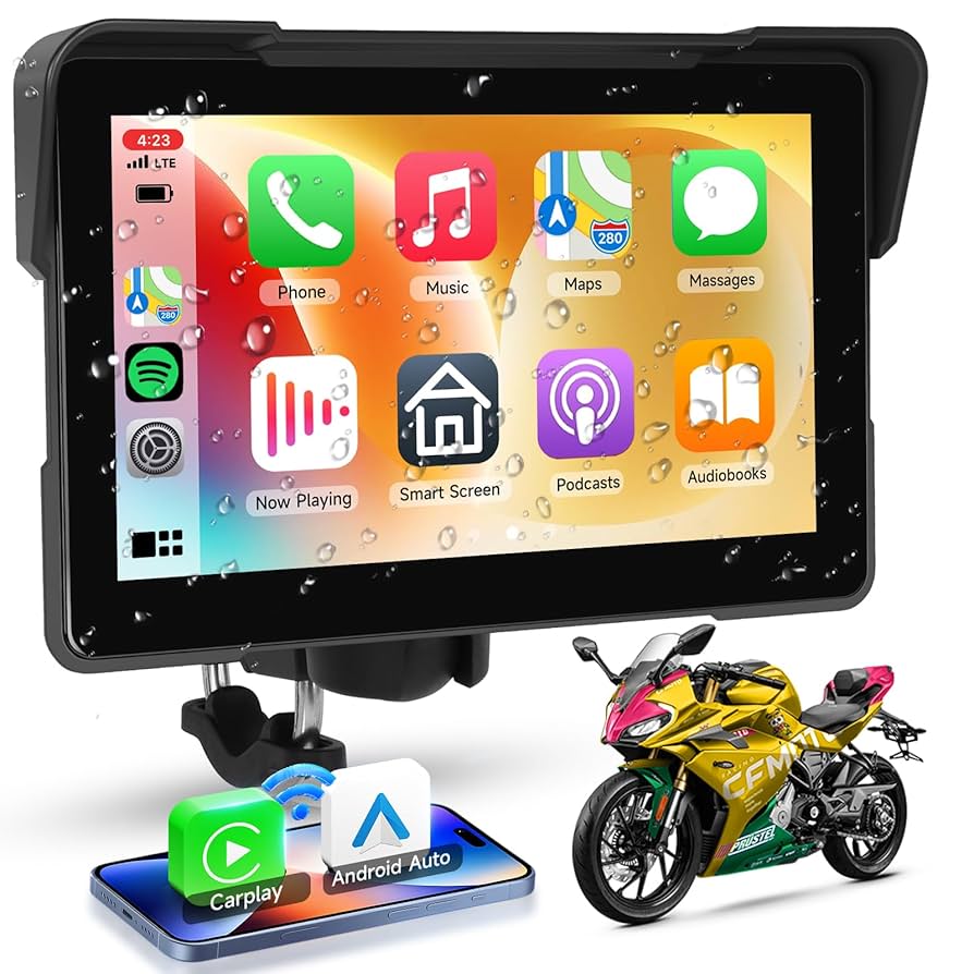 Amazon.co.jp: バイク モニター carplayワイヤレスCarPlay＆