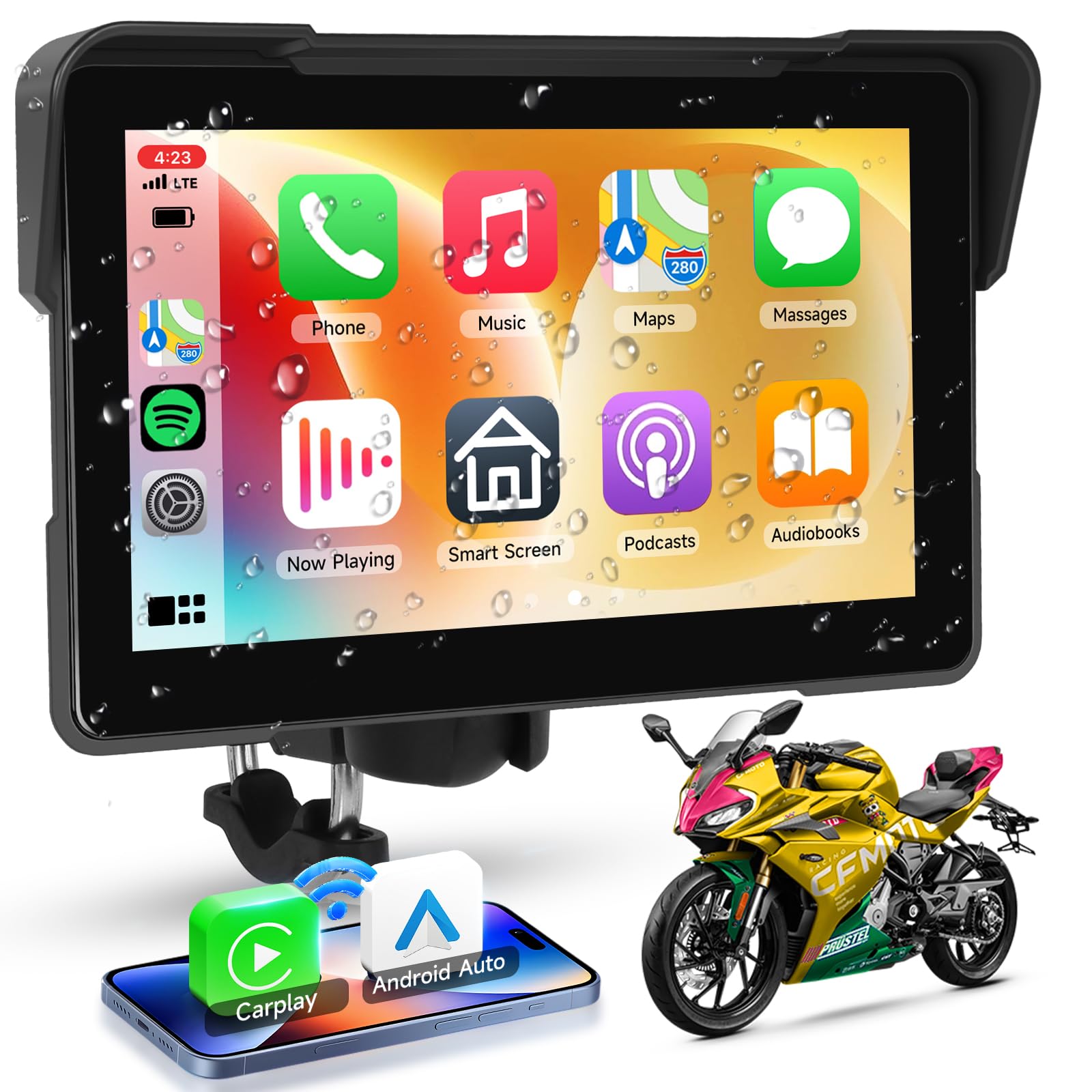 CarPlay &Android auto ディスプレイモニター CarPlayオンダッシュモニター ドライブレコーダー ワイヤレス