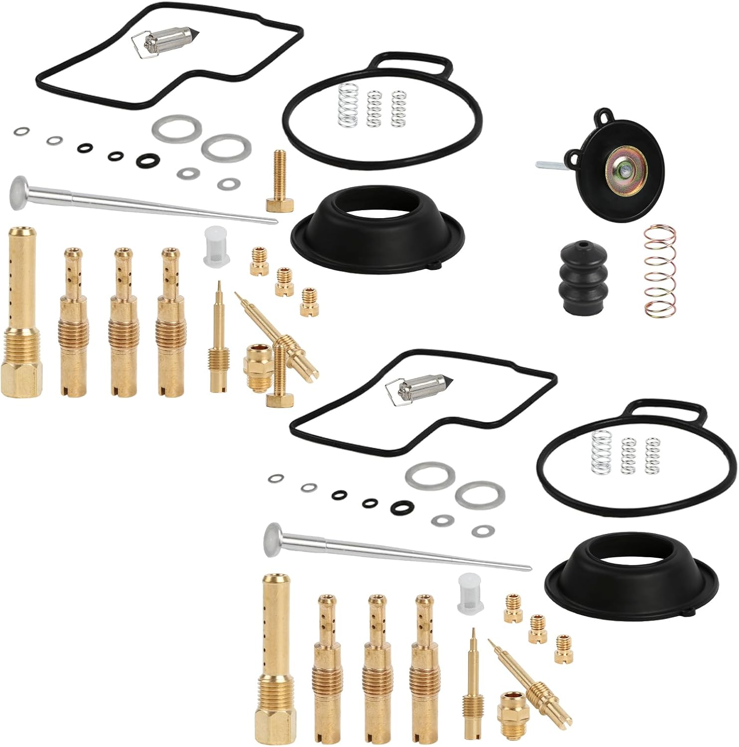 99101-443-1550 2Pcs Carburetor Repair Kits Carb Rebuild Kit Compatible for Honda Goldwing 1500 1988-1998 Replace 99101-393-1550 99103-KPS-0500 99103-437-0500