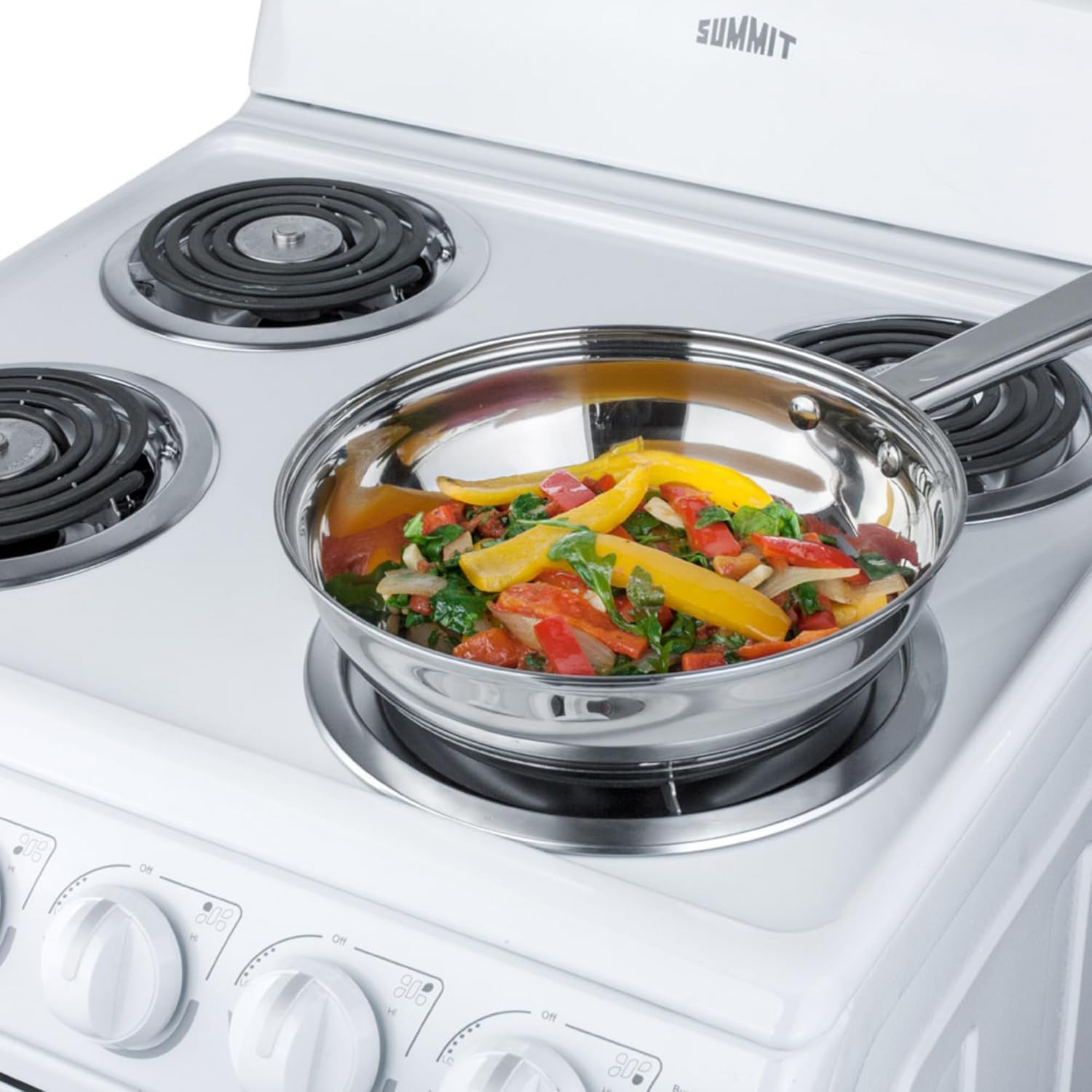 Summit RE2411W 24" Inch Electric Coil Range, 220V - White (ADA Compliant)