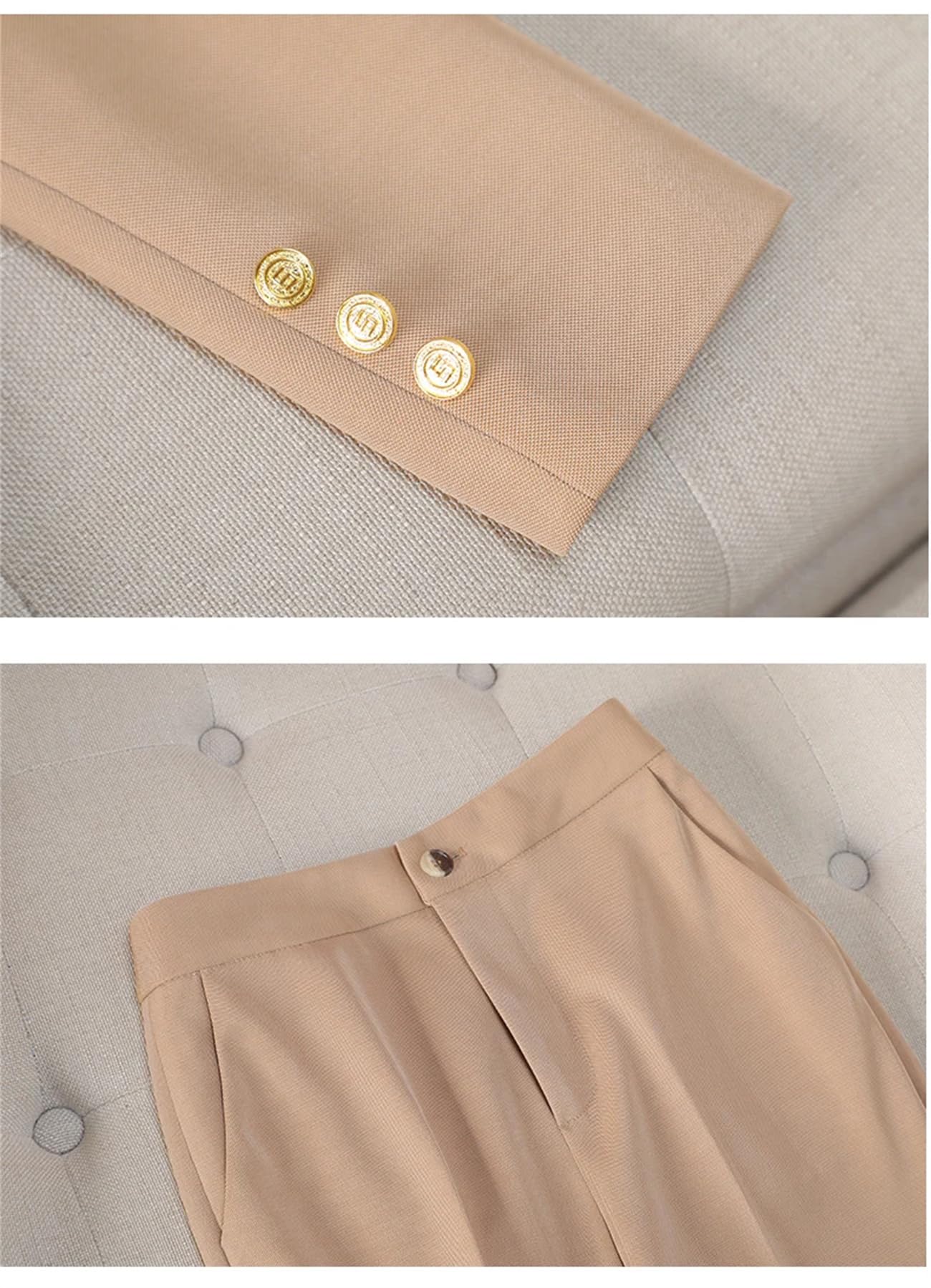 Set da 2 pezzi da donna alla moda, giacca e pantaloni formali, da ufficio, lavoro, lavoro, giacca e pantaloni
