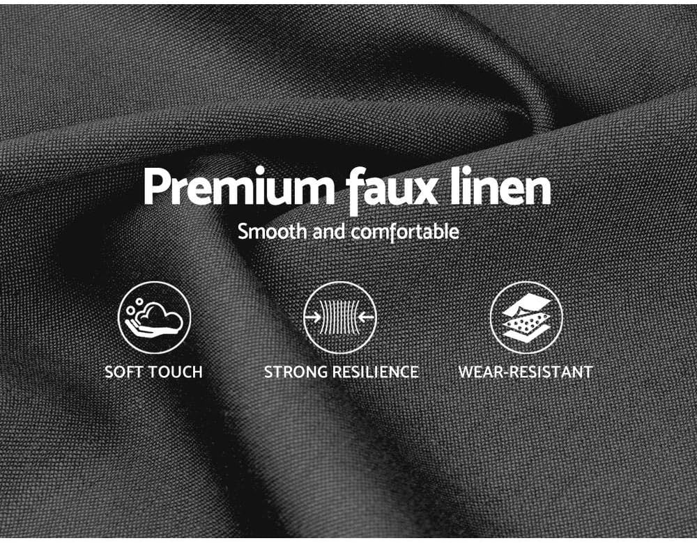 Artiss Queen Bed Headboard Headboards Tufted Beds Head Frame Base Upholstered with Charcoal Faux Linen Fabric Foam Wood, 162 x 120 x 8cm, Modern Design