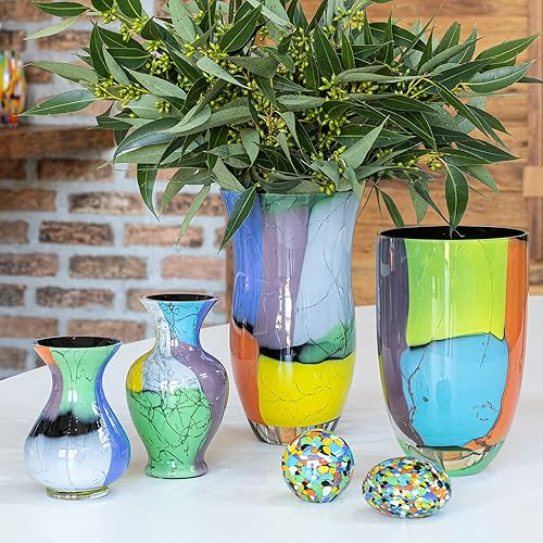 Miniatura 4 de Cá d'Oro Gran bola de vidrio pisapapeles multicolor confeti soplado a mano estilo Murano Art Glass